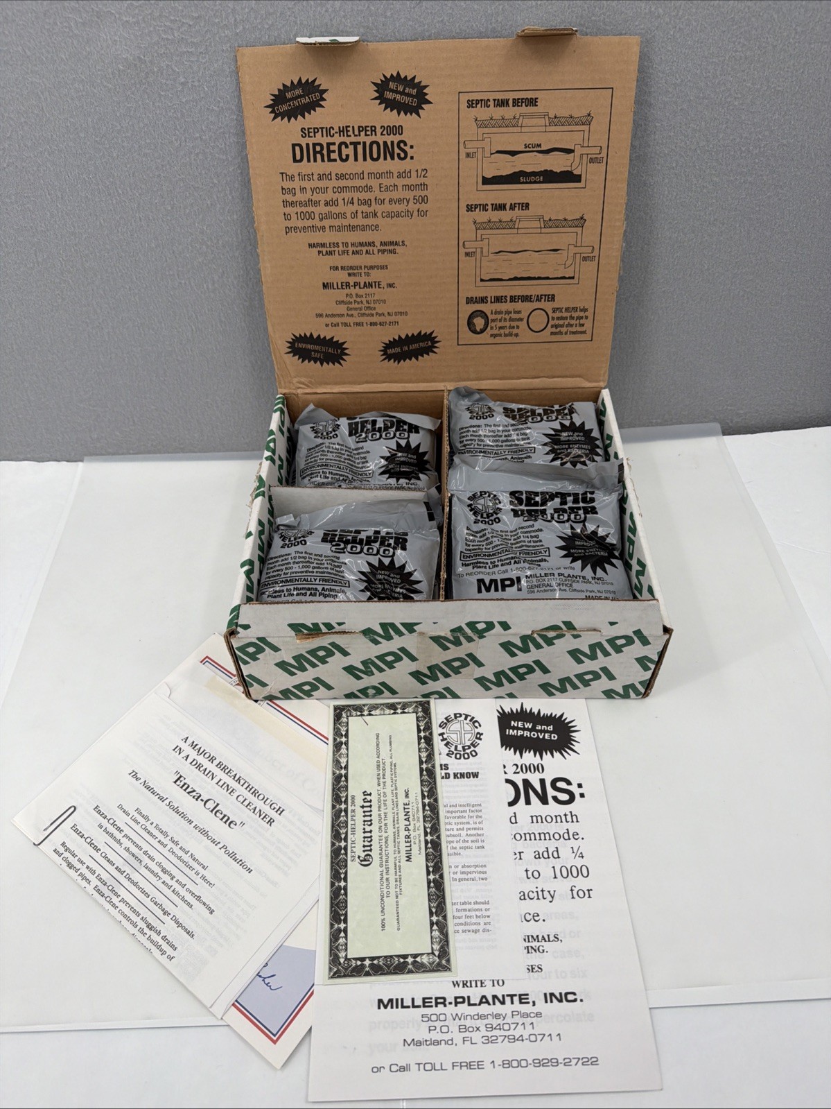 15 Bags MPI Septic Helper 2000 5 Oz. Non Toxic New And Improved Gray Bag Enzymes