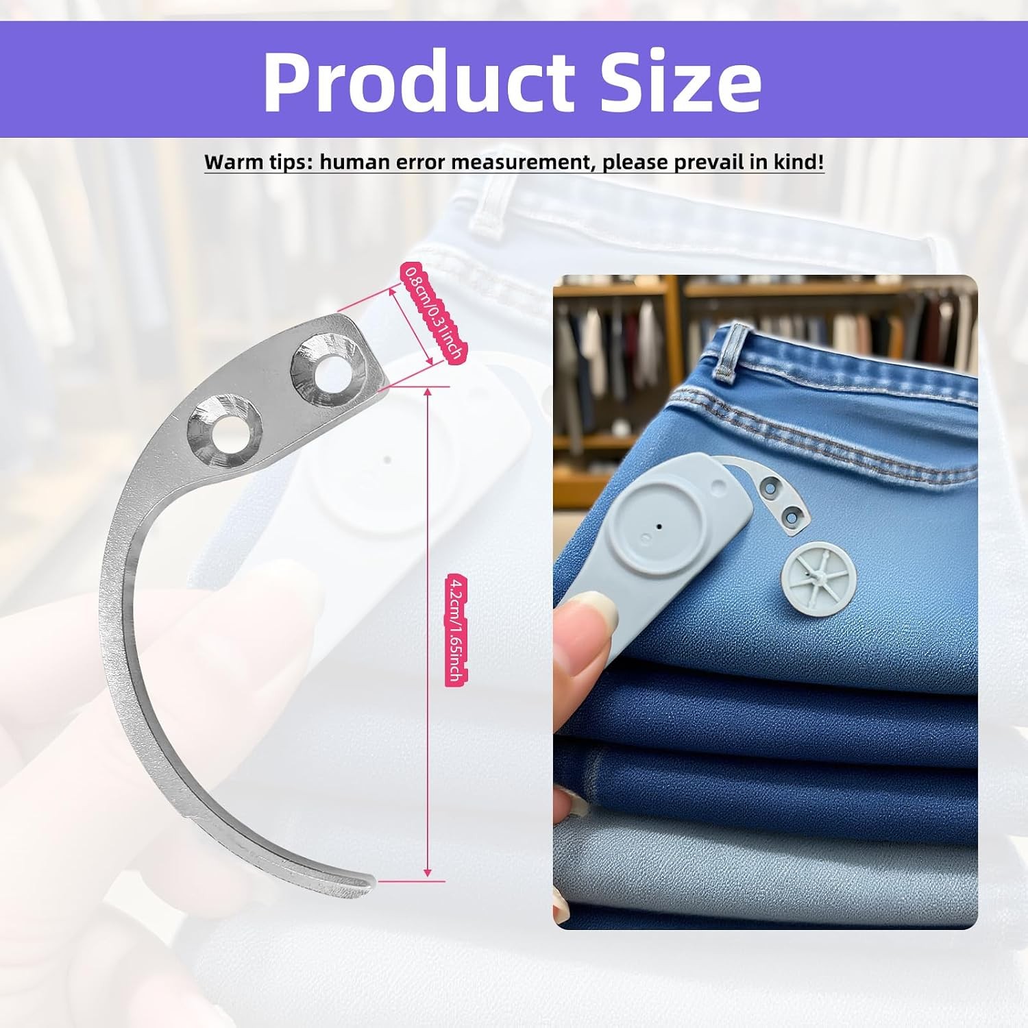6Pcs Stainless Steel Hooks, Metal Tags Removal Tool for Supermarket Accessories