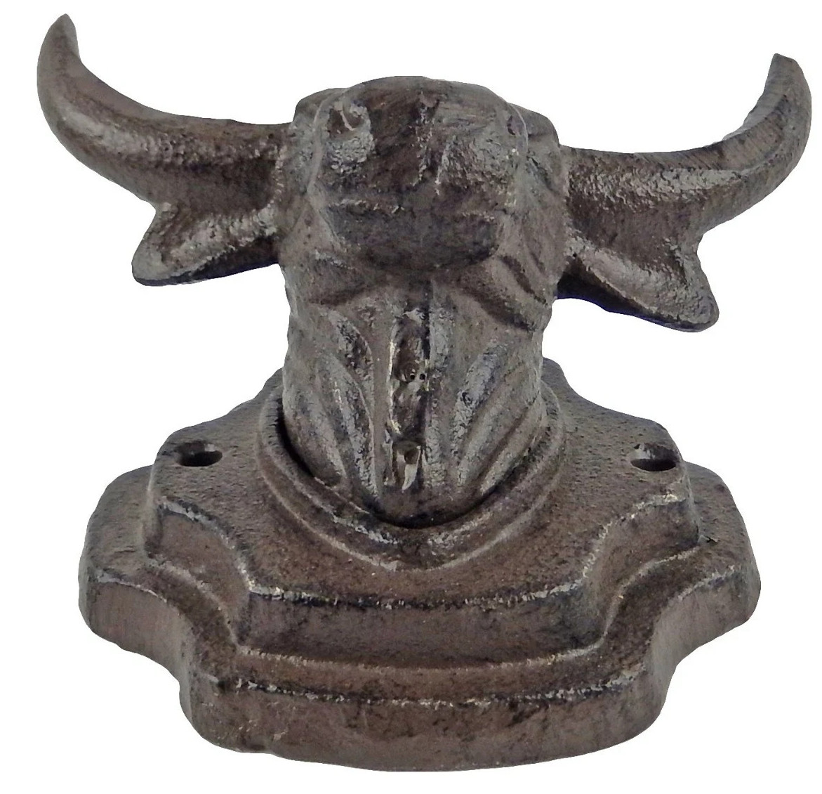Longhorn Steer Wall Hook 5.5 Inches Bull Head Western Decor Heavy Metal Iron