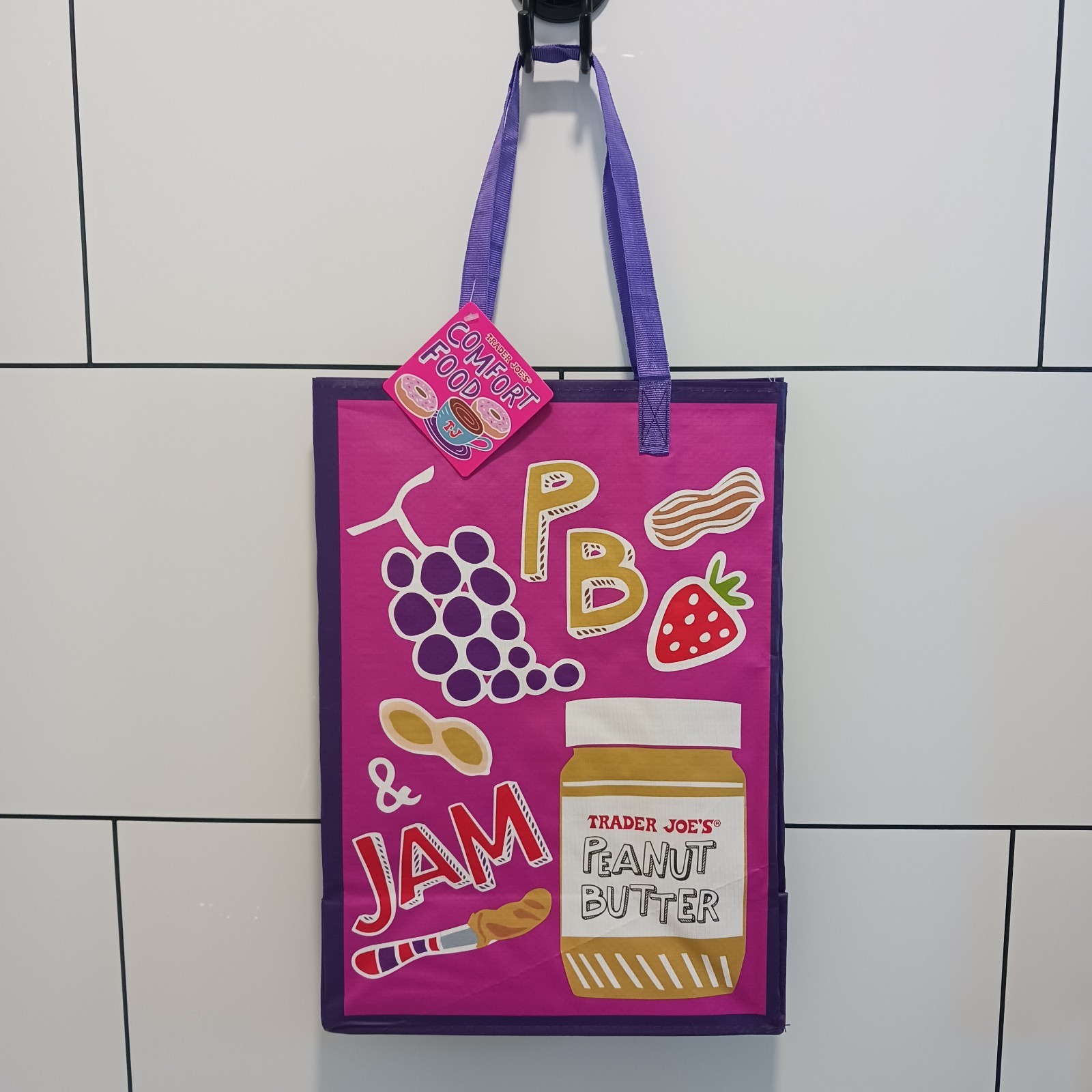 Trader Joe’s PB&J/Mac & Cheese Reusable Shopping Tote, Collectible Eco Fun! 😁