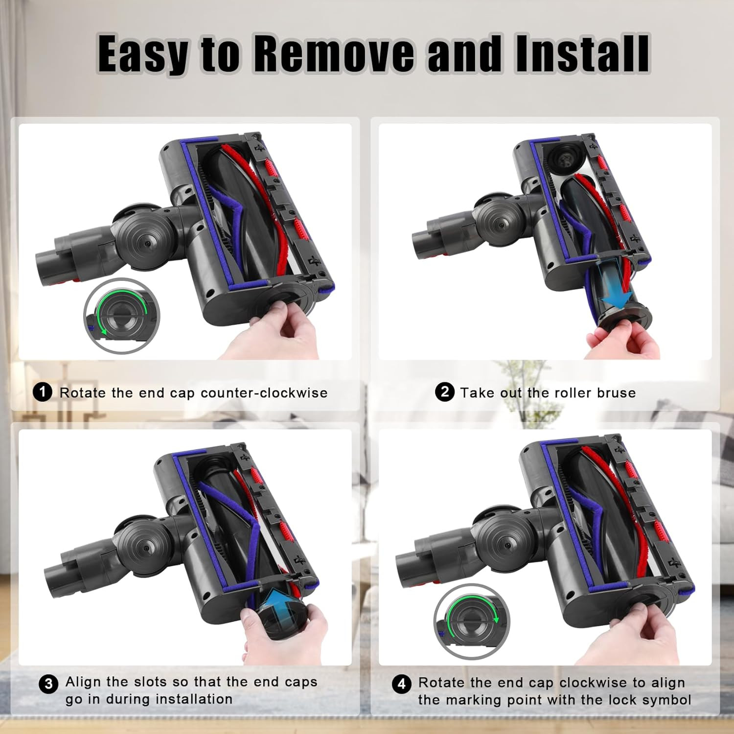 Replacement Direct Drive Vacuum Head for Dyson V7 V8 V10 V11 V15 SV10 SV12 SV14
