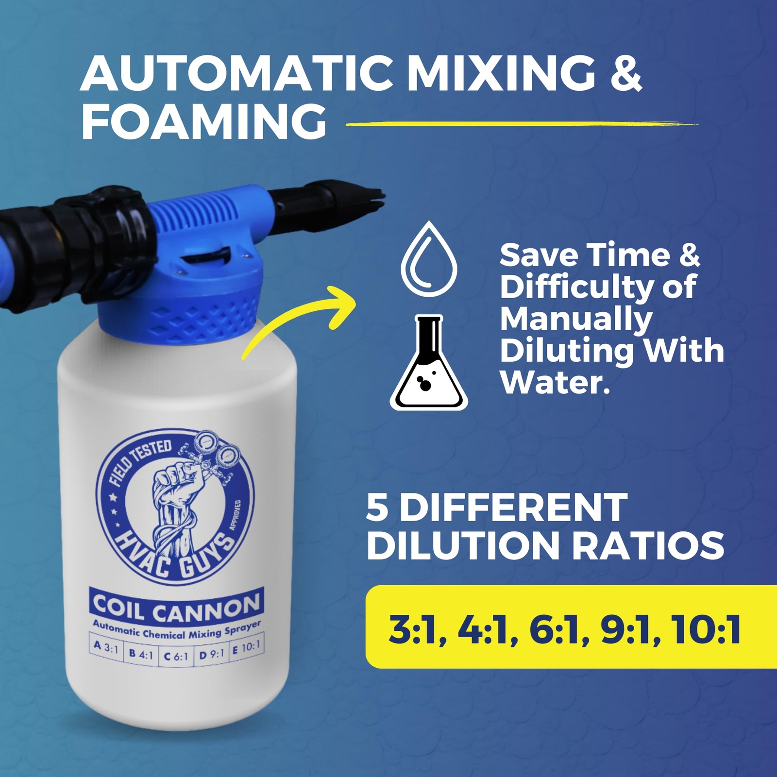 HVAC Guys Coil Cannon Cleaner Mixing Sprayer for Air Conditioner and