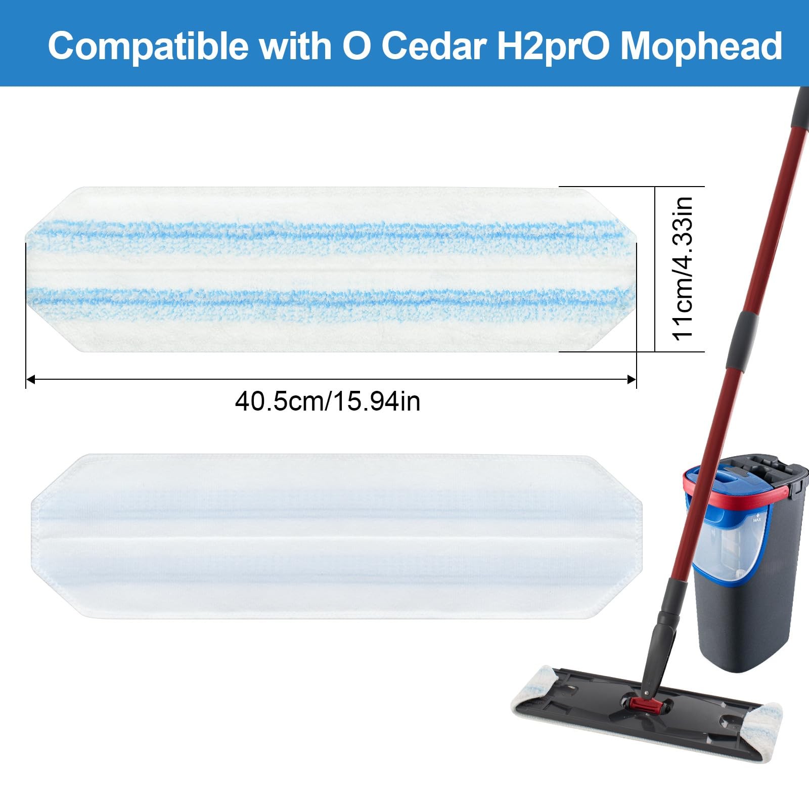 Mop Pads Replacements Compatible with O Cedar H2prO Flat Mop System Microfibe…