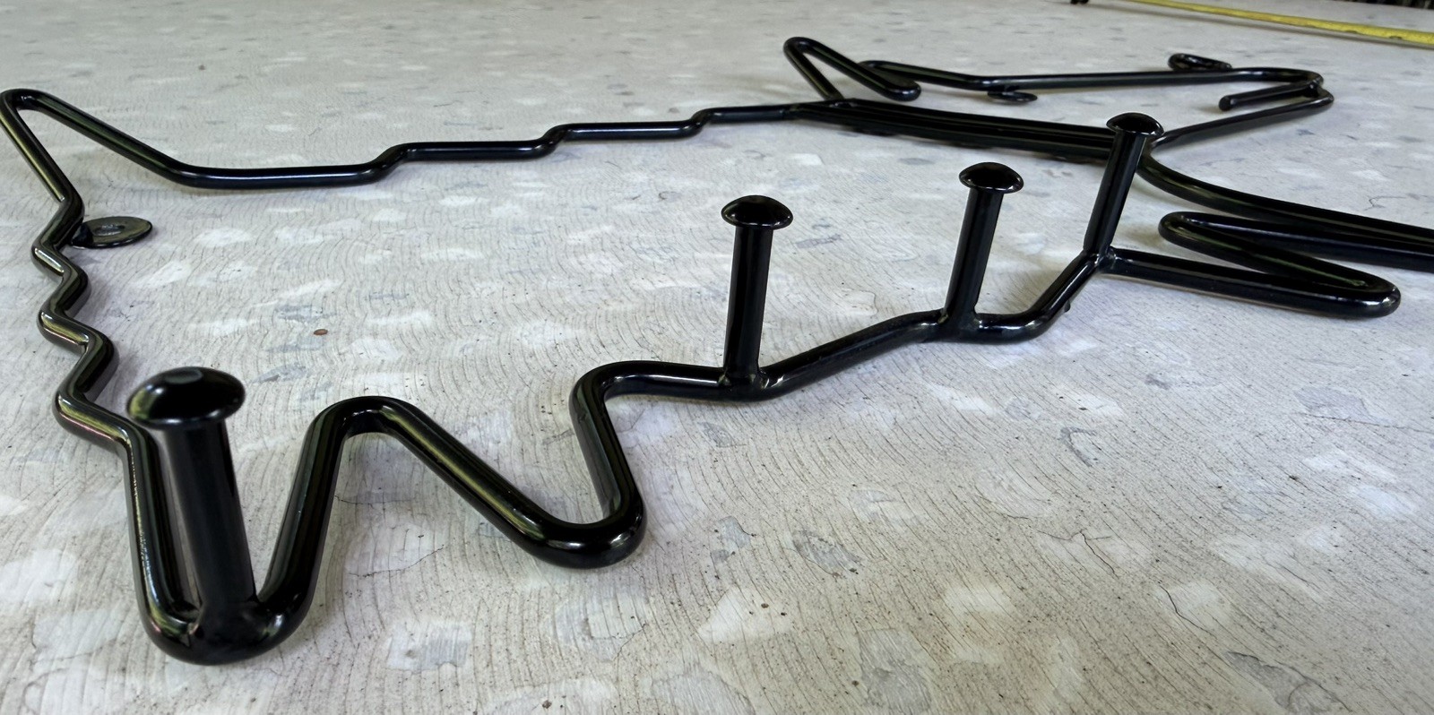 1990s IKEA Black Dog Wall Hook Metal Coat Key Rack Minimalist