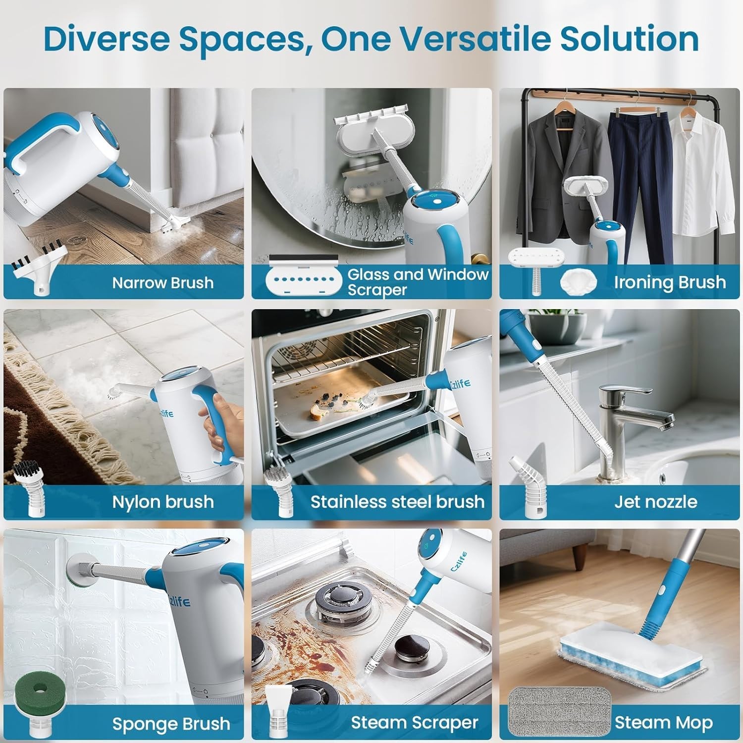 High-Performance 1300W Steam Mop with Detachable Tank for Multi-Surface Cleaning