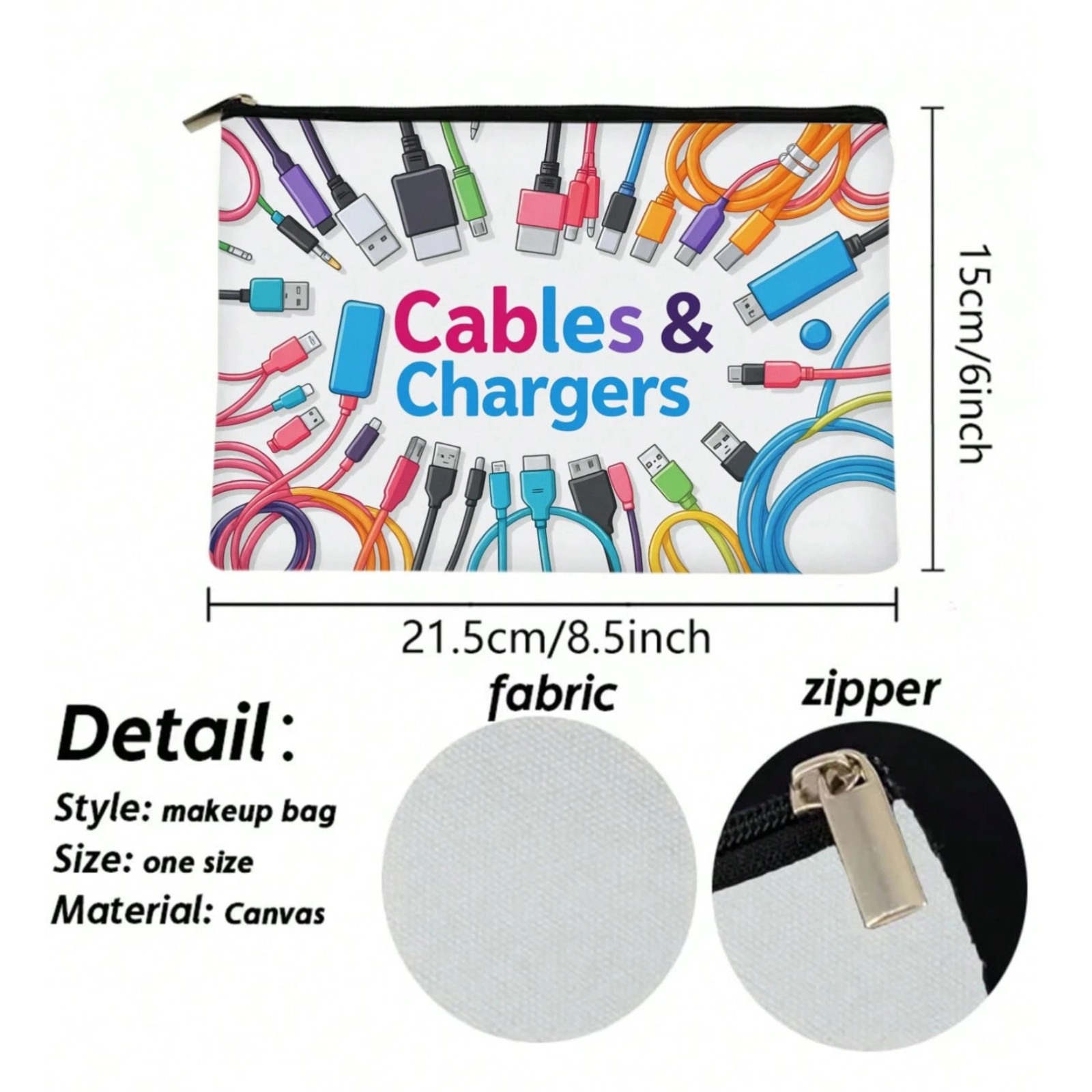 Charger Storage Bag Portable Electronics Organizer USB Cable Case Travel Pouch