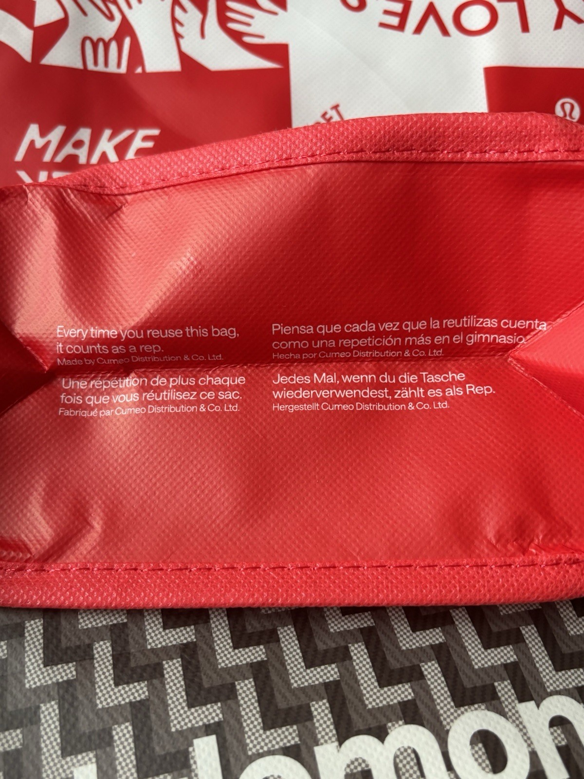 Lululemon Reusable Shopping Tote Bags Large Logo Small Red Grey Lot of Three
