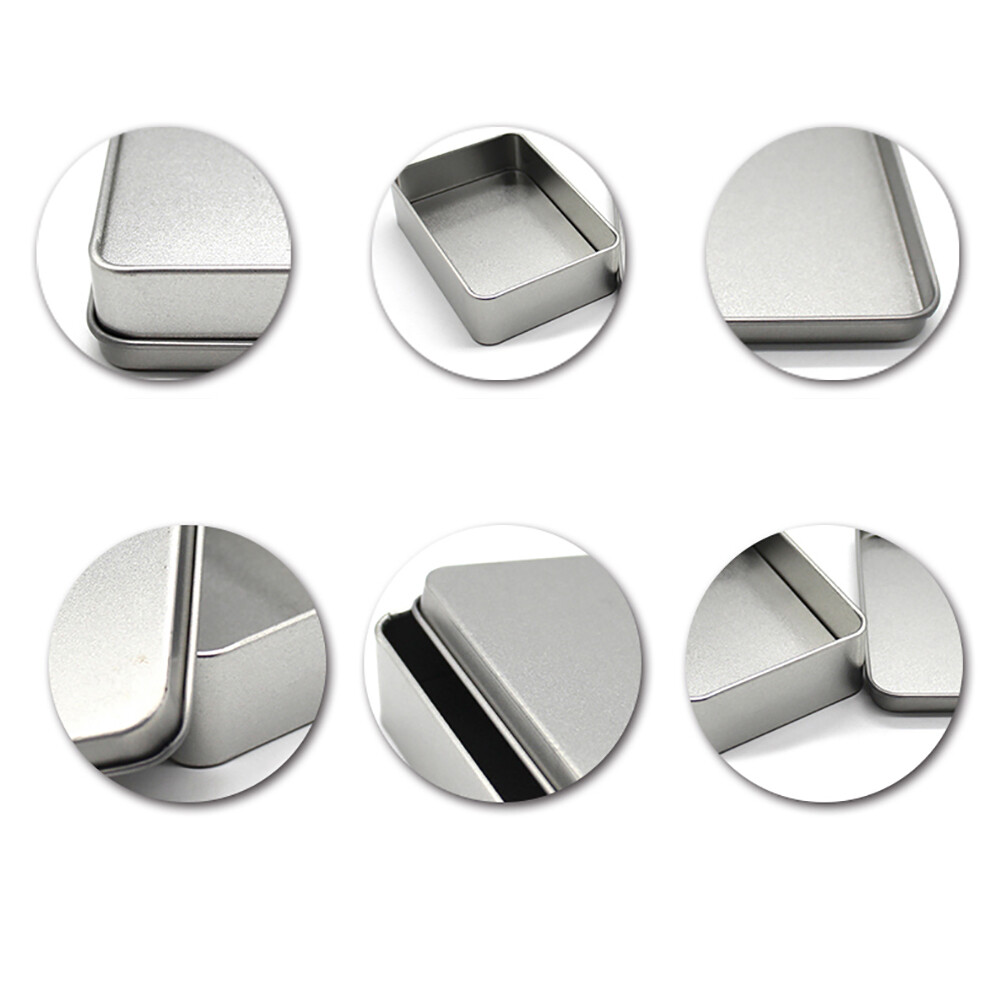 Boxes Iron Small Metal Storage Box Silver Jewelry Keys Coins Metal 9×6.5×2.5cm