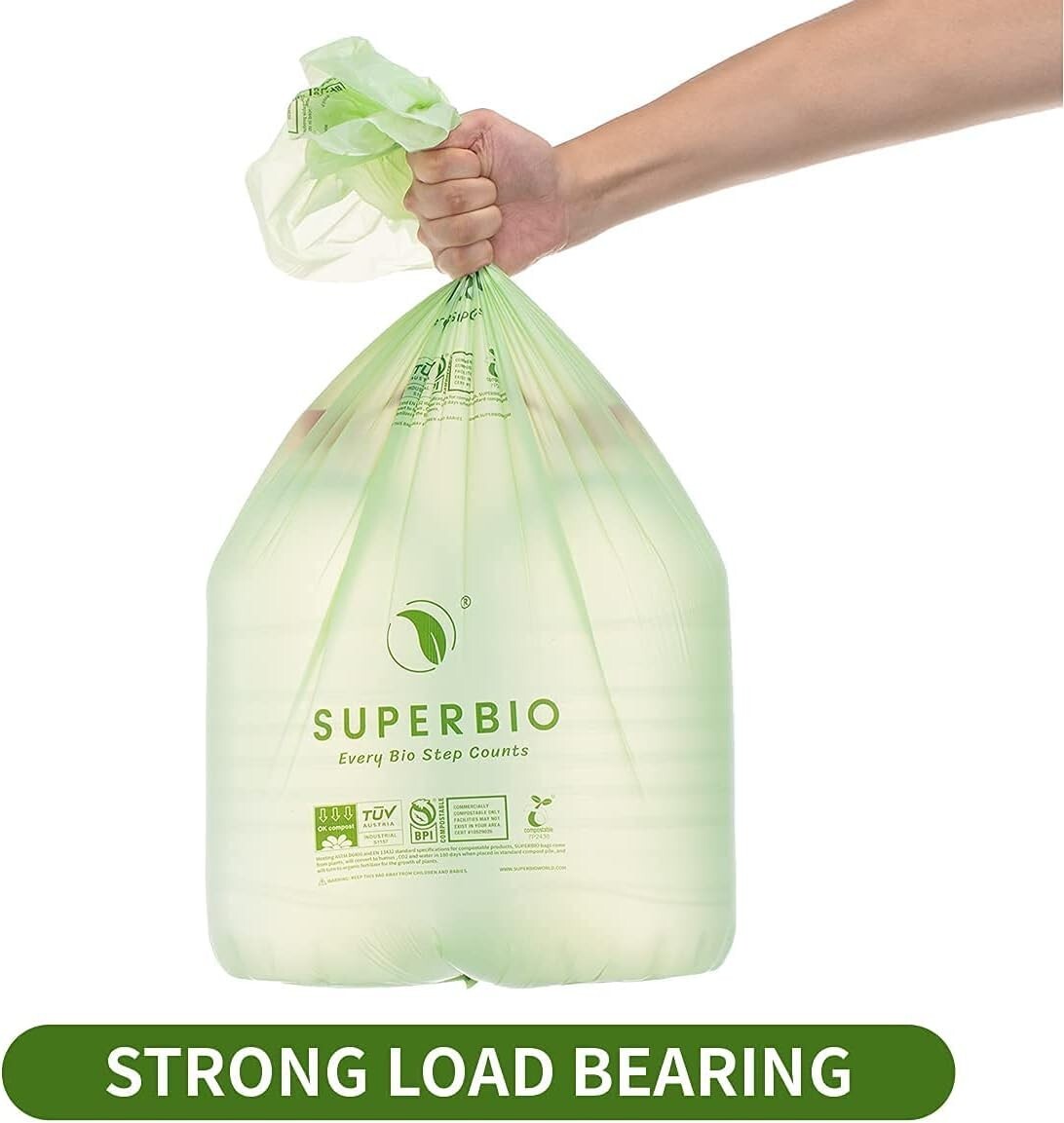 Durable 13 Gallon Compostable Kitchen Bags – 50 Pack for Sustainable Living