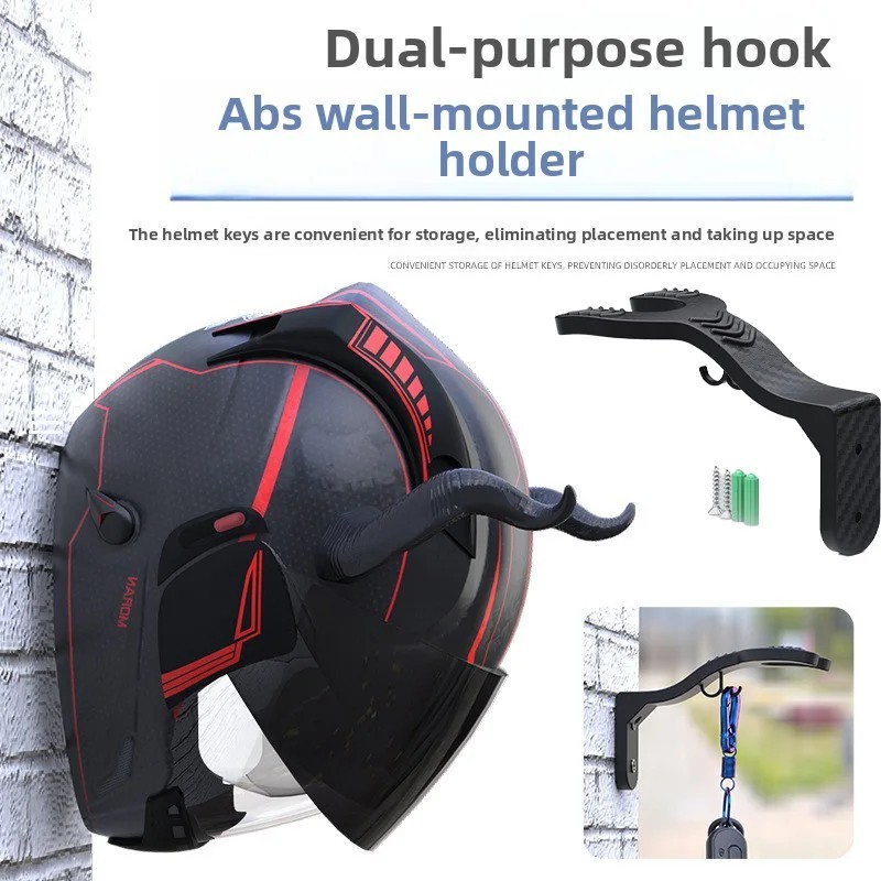 Motorcycle Helmet Rack Wall Mount Holder Hook Stand Helmet Holder Jacket Hanger