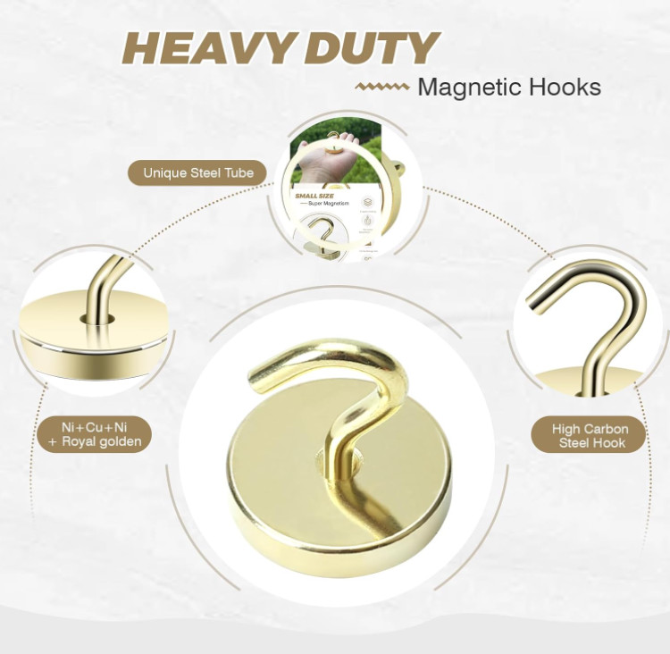 Extra Strong Magnetic Hooks 130 LBS 170 LBS Heavy Duty Gold Blue Purple Green