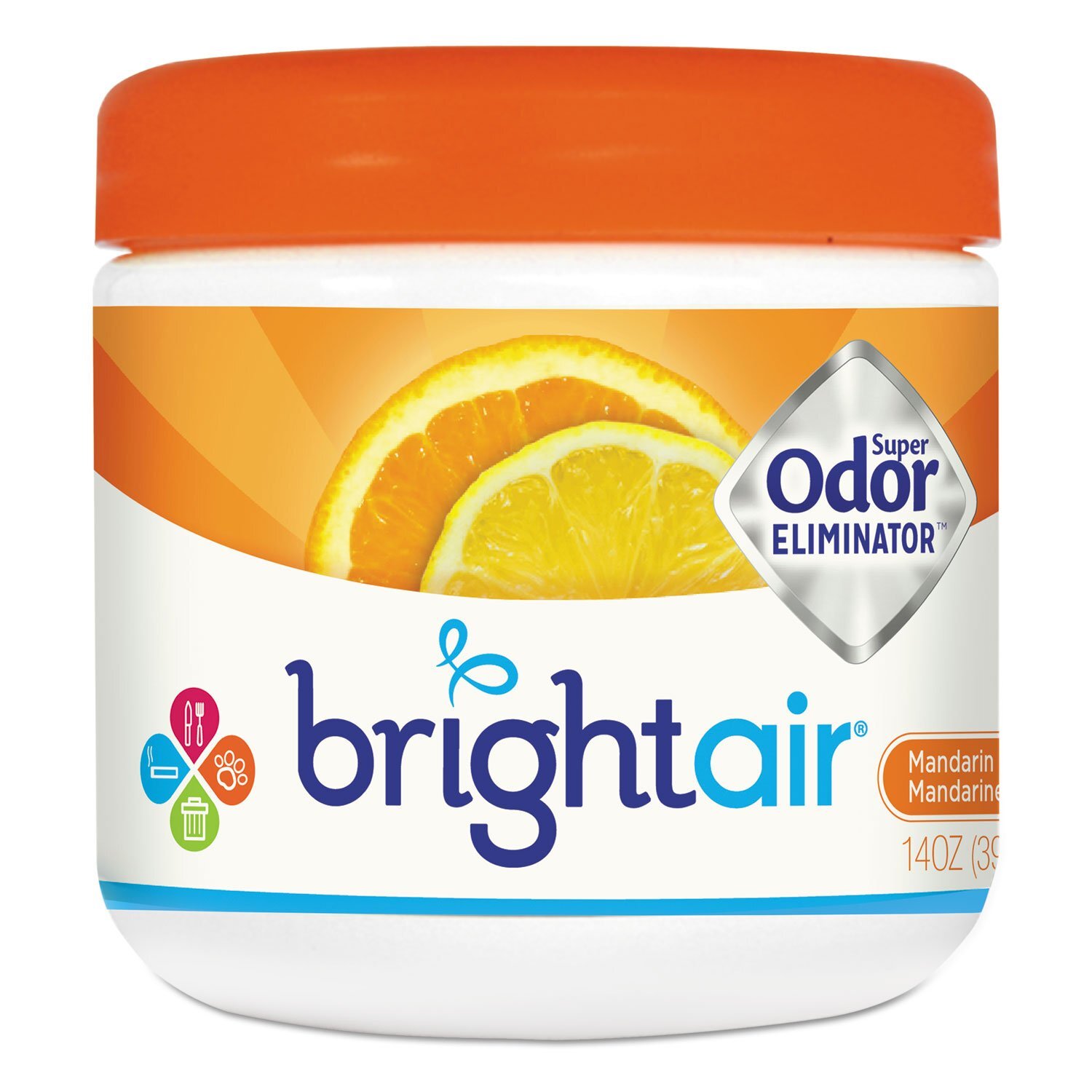 6 Pack 14 Ounce Mandarin Orange Fresh Lemon Deodorizer Solid Gel 90 Days