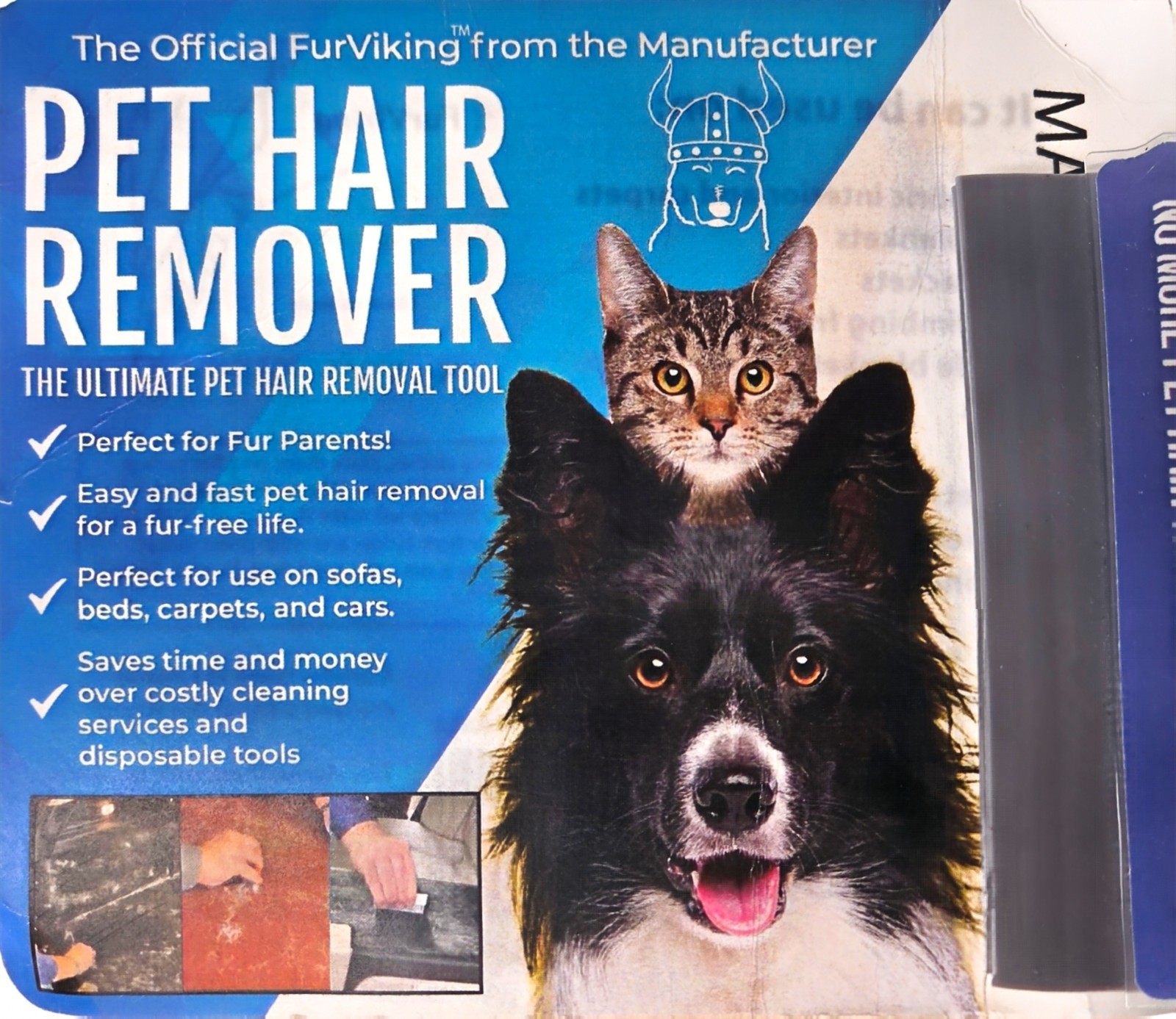 FurViking Pet Hair Remover Ultimate Hair Removal Tool Cat Dog Carpet Scraper