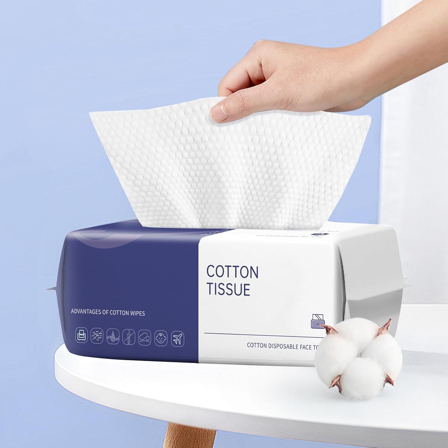 Disposable Face Towel, 100 Count Face Towels for Washing Soft Cotton Dry Wipes