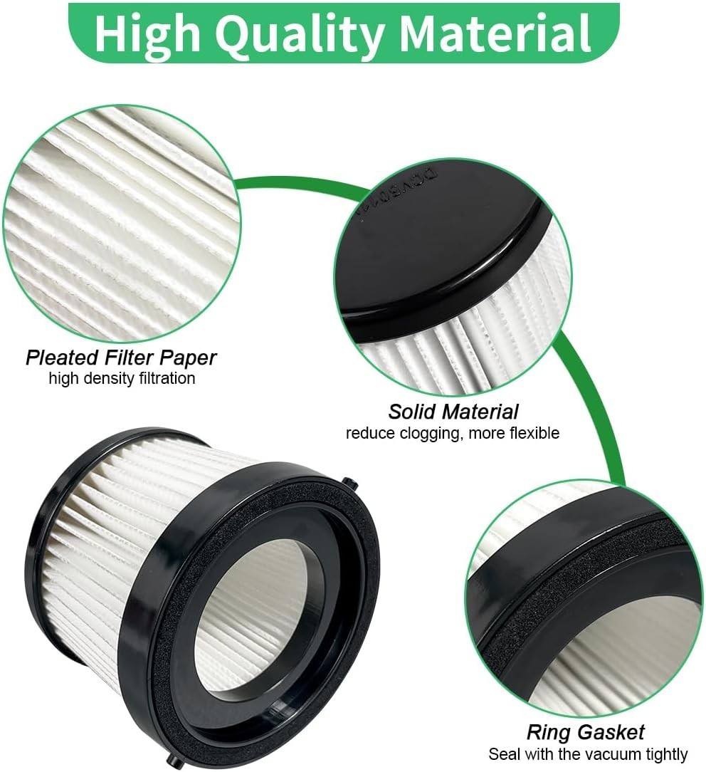 4 Pack DCV5011H HEPA Filter Compatible with DEWALT DCV501HB Cordless 4pcs
