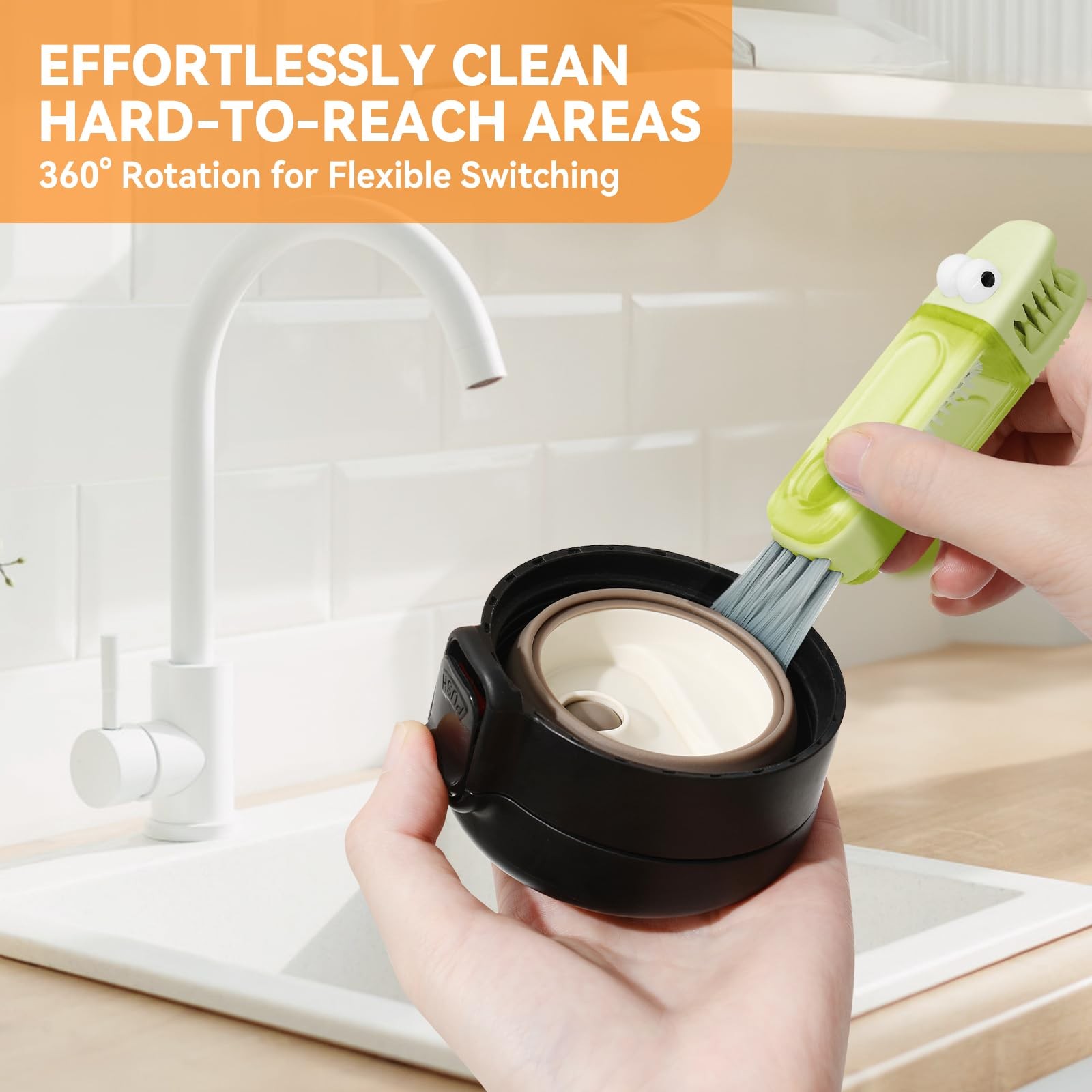 3 in 1 Cup Lid Gap Cleaning Brush Set, Multifunctional Bottle Cleaning Brush