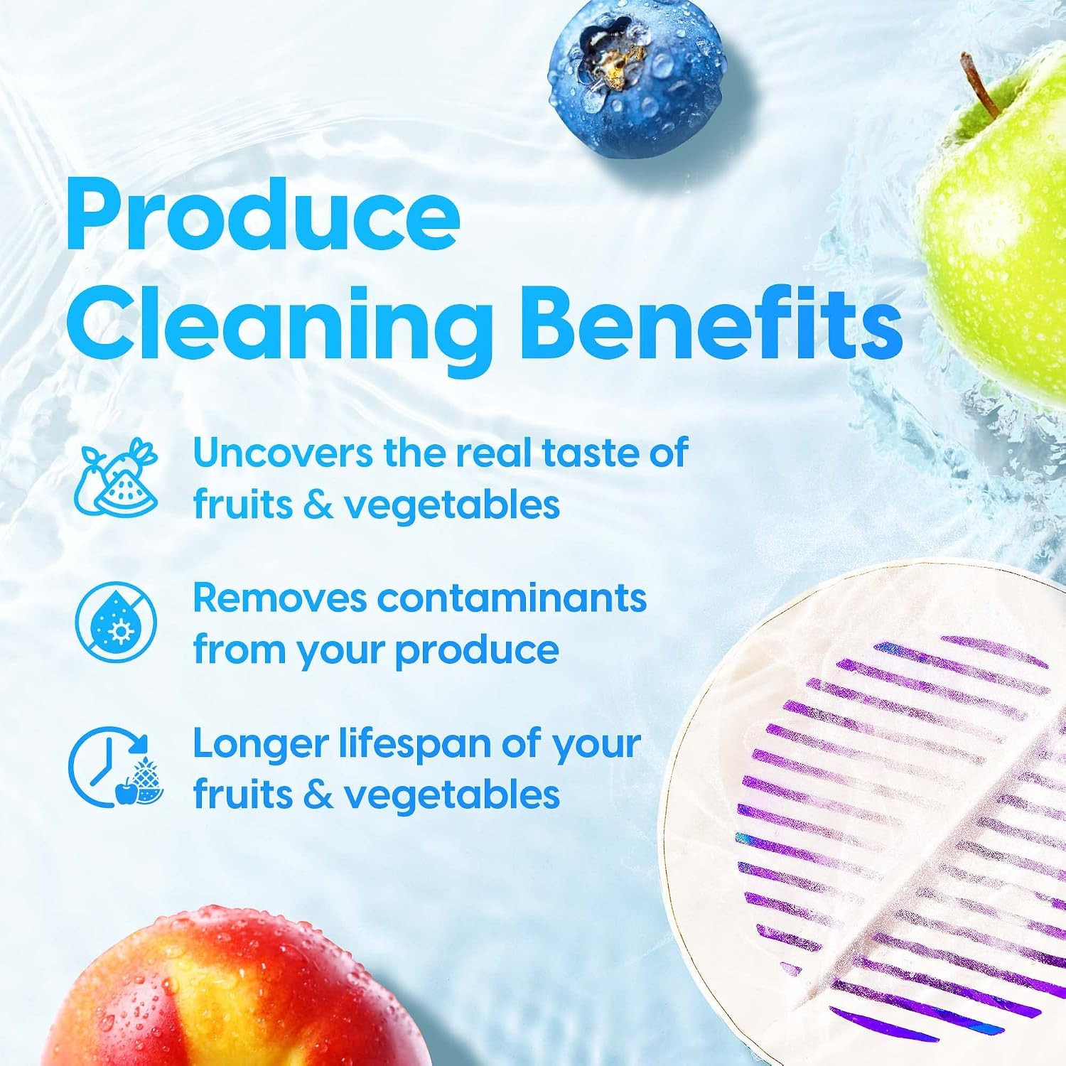 – Fruit and Vegetable Washing Machine, 1-Year , Fruit Cleaner Device That Cleans