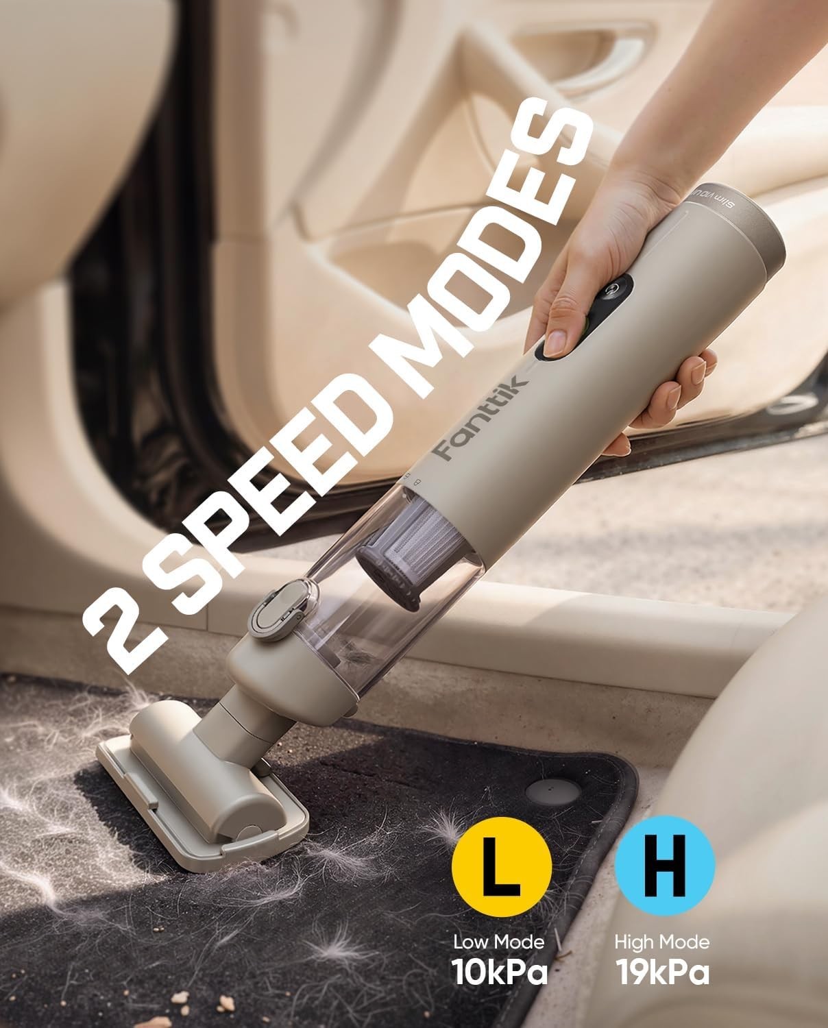 Slim V10 Ultra Cordless Car Vacuum, 4-in-1 Portable Mini Vacuum with 19kPa Su…