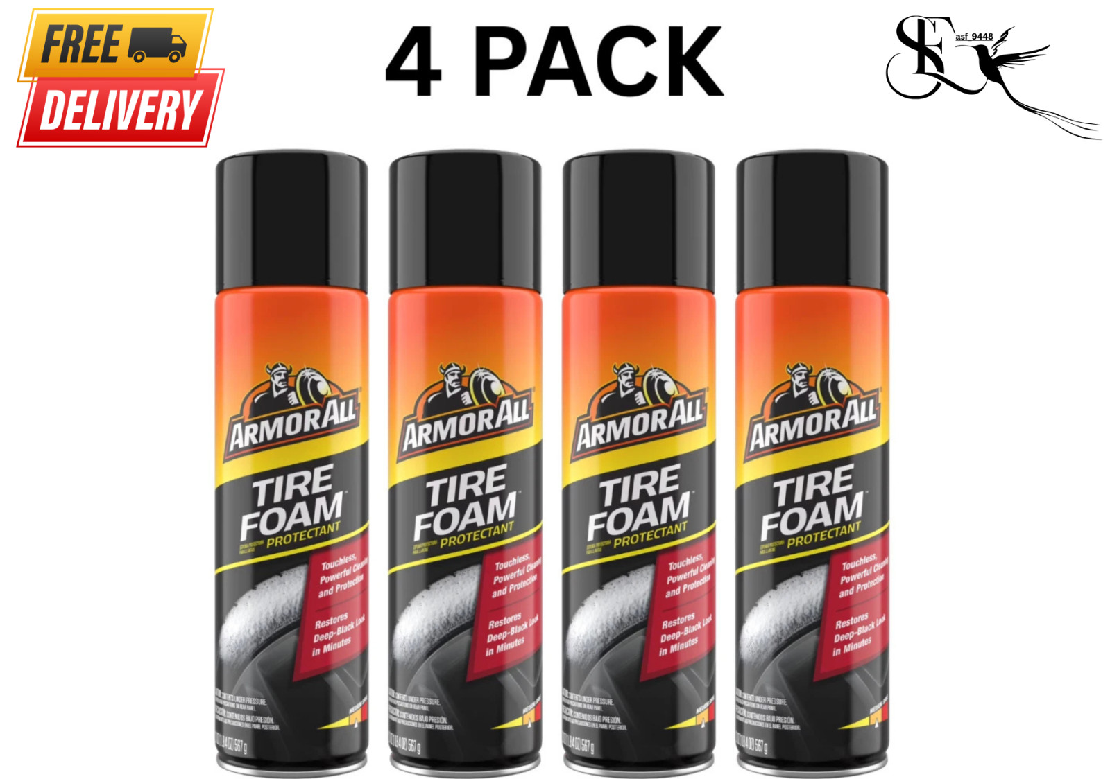 Armor All Tire Foam Protectant 20oz Automotive Spray Pack of 4 Free Shipping