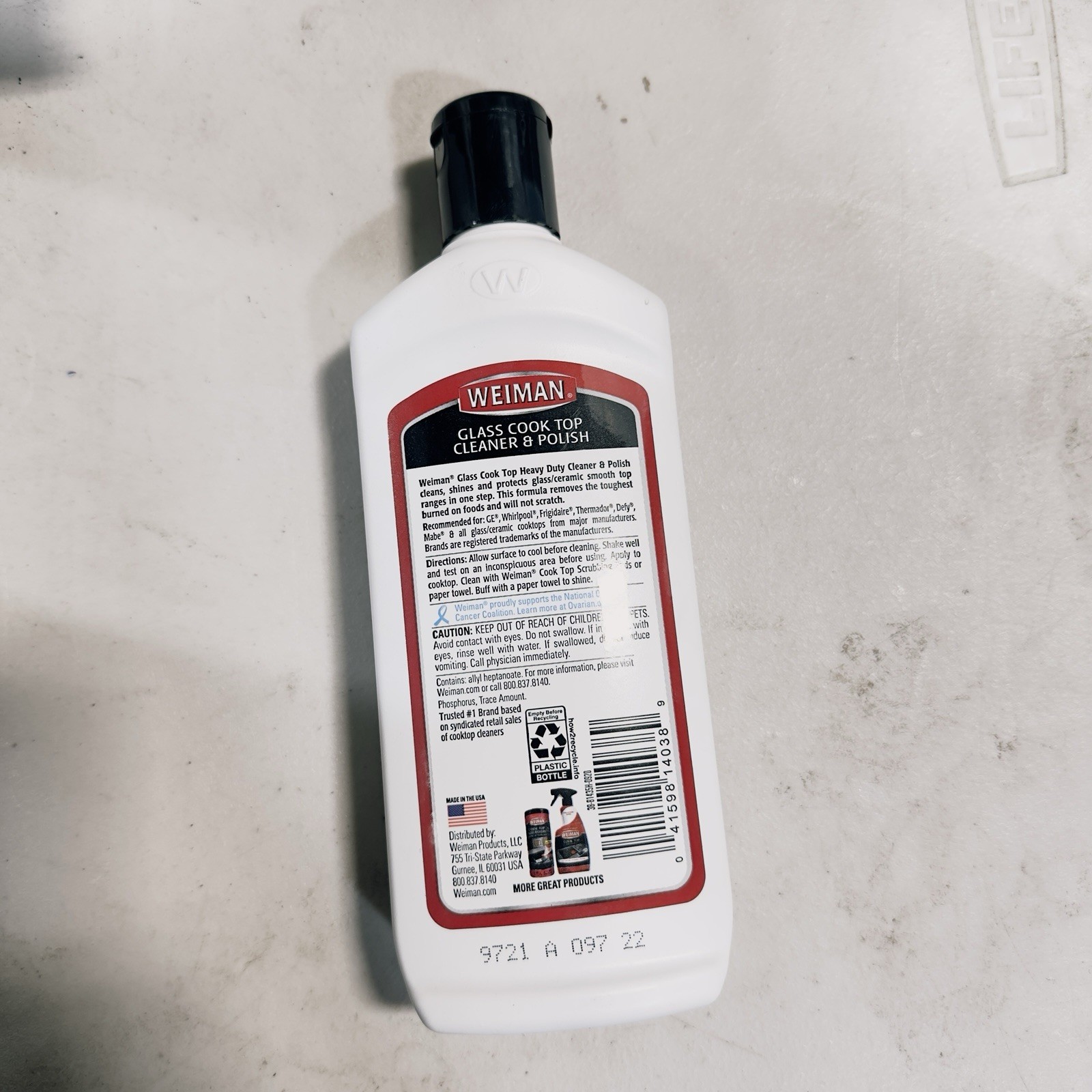 Weiman Heavy Duty Glass Cook Top Cleaner & Polish Cream, 10 oz