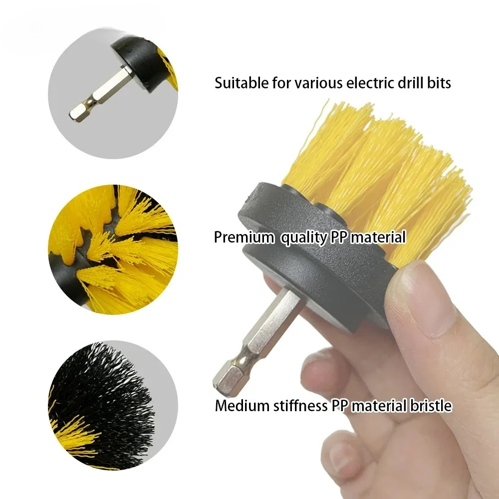 Nylon Drill Brush Set High Density Cleaning Brushes for Carpet Glass Tile