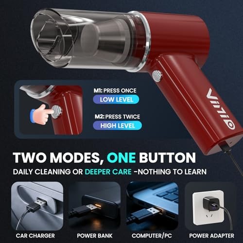 8000mAh Cordless Car Vacuum Cleaner, 80W High Power Handheld Vacuum with