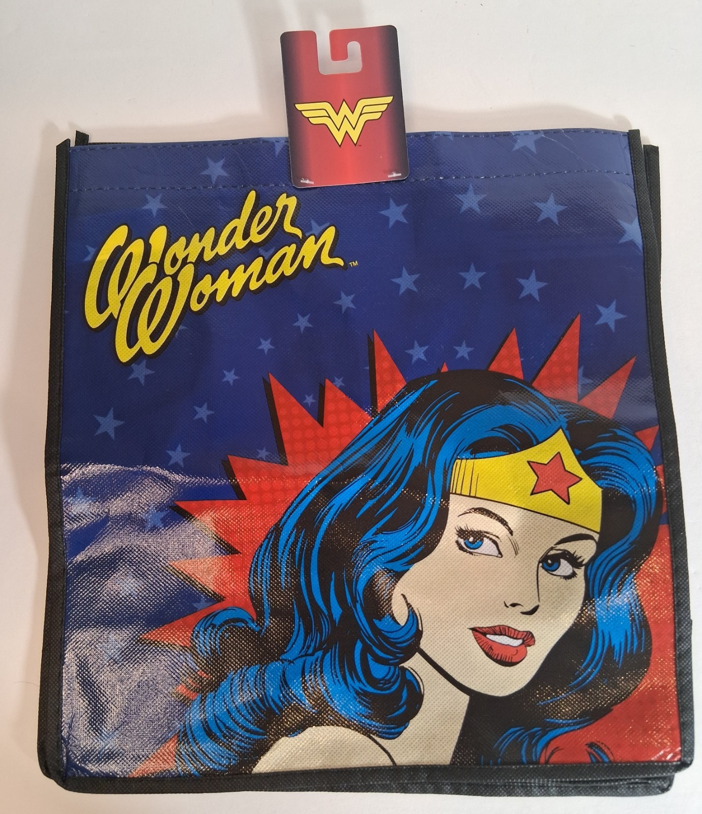 DC Comics Wonder Woman Superhero Reusable Eco Blue Gift/Shopping Bag W/ Handles