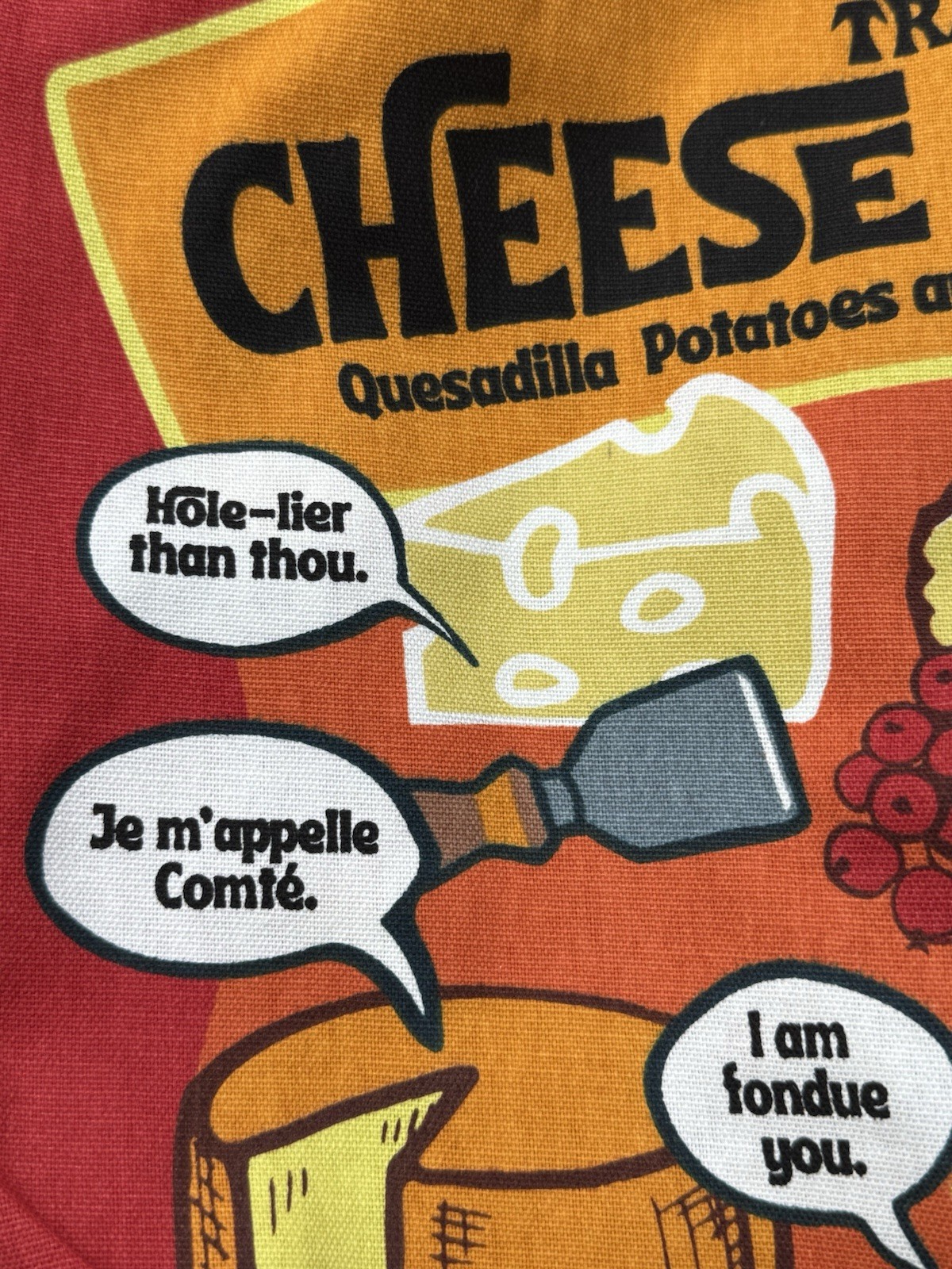 🧀 TRADER JOE’S *NWT* Cheese Adventures Canvas Cotton Reusable Tote Bag Pop Art