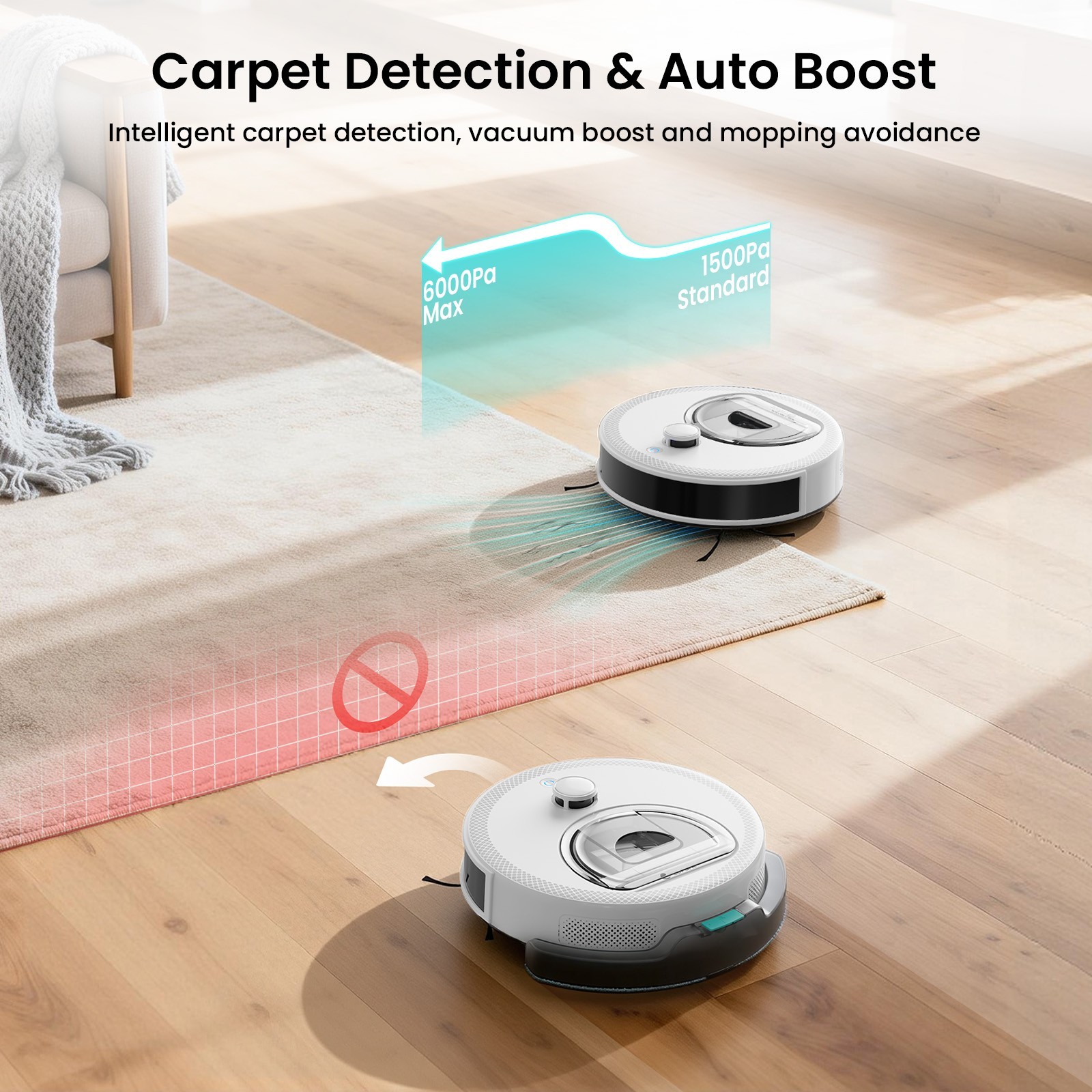 Lefant M330S LiDAR Navigation Robot Vacuum and Mop 450ml Visible Dustbin White