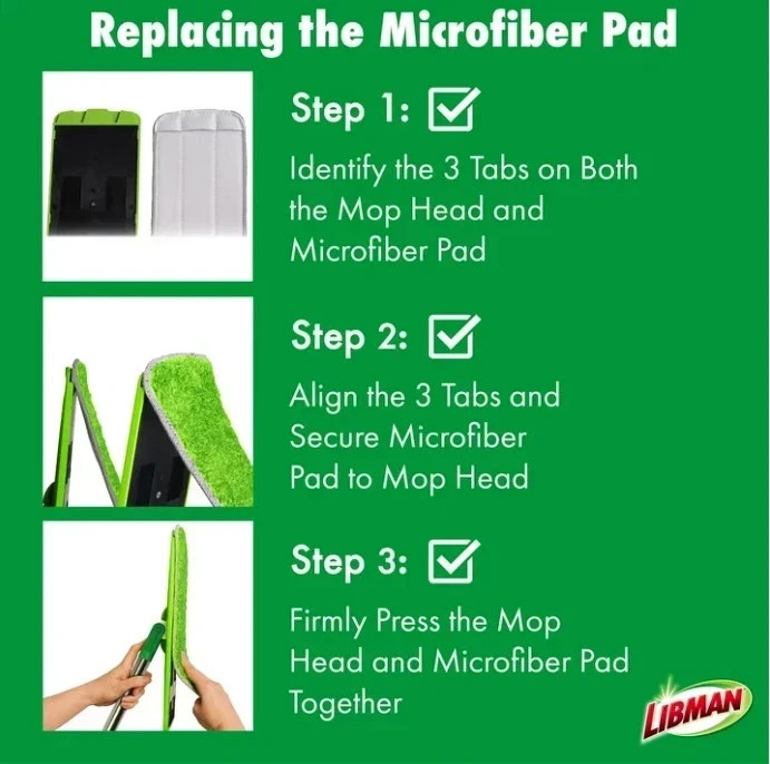 Libman Rinse N Wring Flat Mop System with Microfiber Pad- New