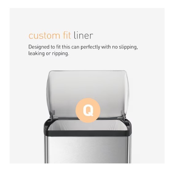 [BIG SALE] simplehuman 13 Gal Step Trash Can Soft Close Brushed Steel