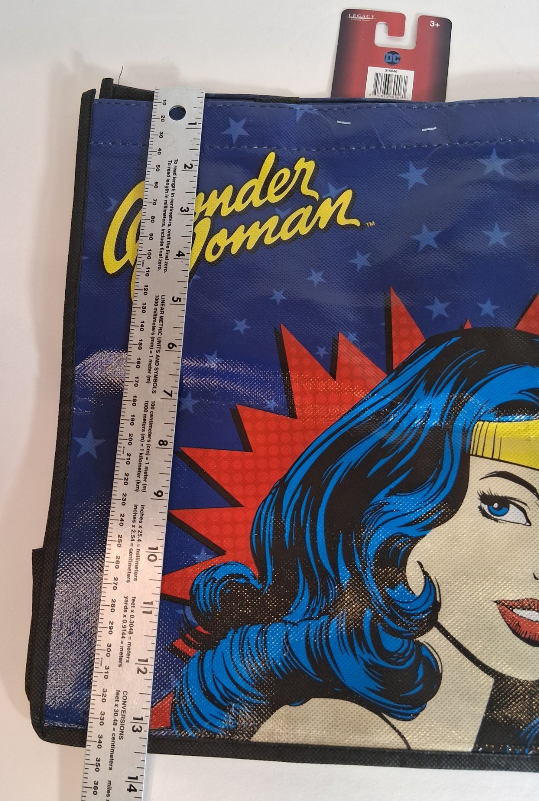 DC Comics Wonder Woman Superhero Reusable Eco Blue Gift/Shopping Bag W/ Handles