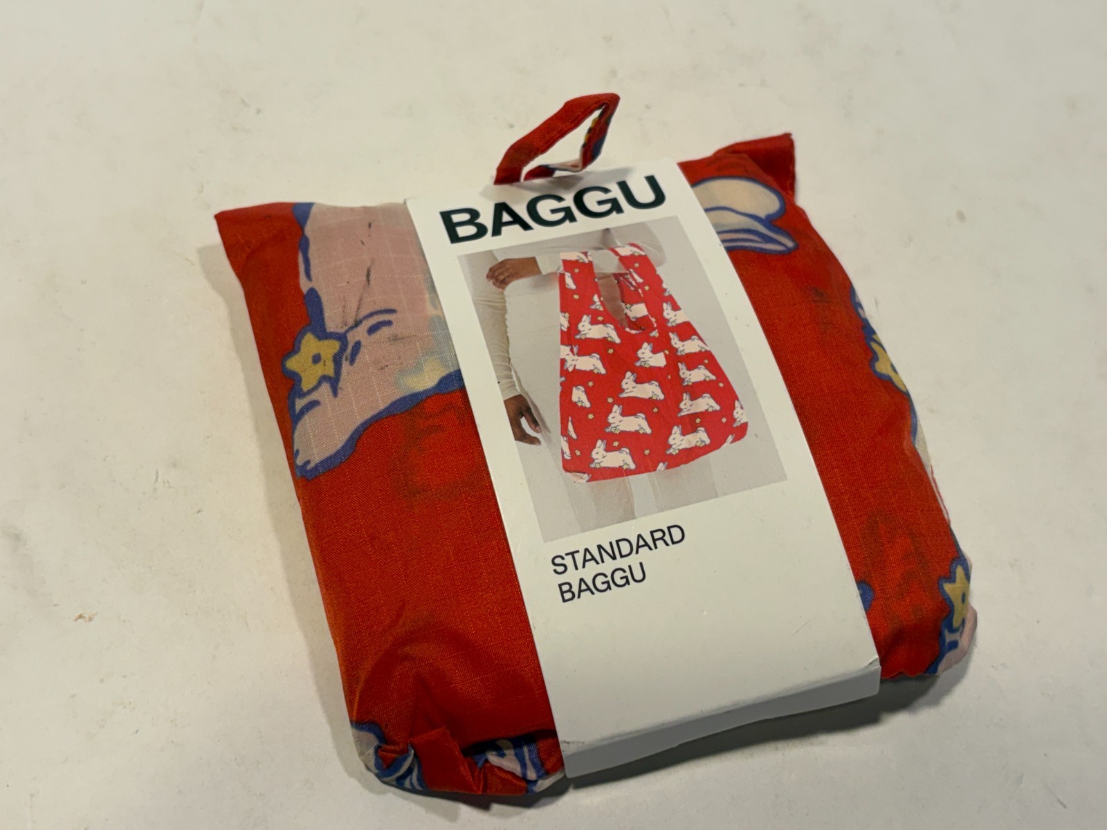 NWT BAGGU Bunnies Standard Reusable Bag Shopping Bags, Red
