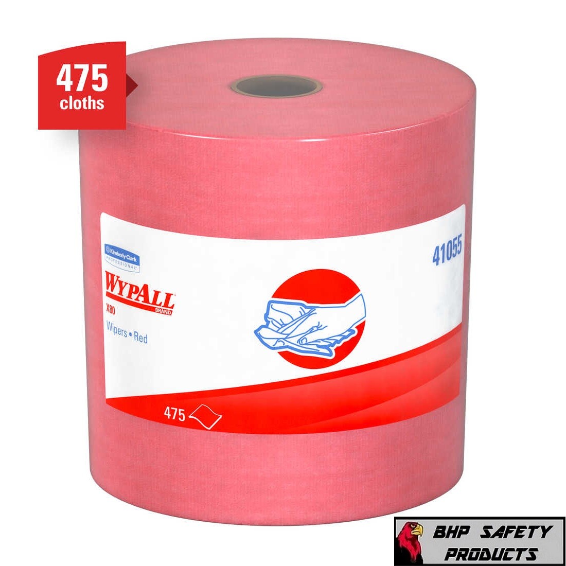 KIMBERLY CLARK WYPALL X80 WIPERS SHOP TOWELS CLEANING RAGS JUMBO ROLL 475 CLOTHS
