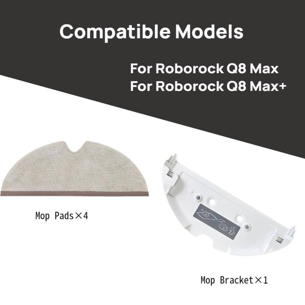 （White） Mop Plate Holder for Roborock Q8 Max / Q8 Max+ Robot Vacuum Cleaner C…