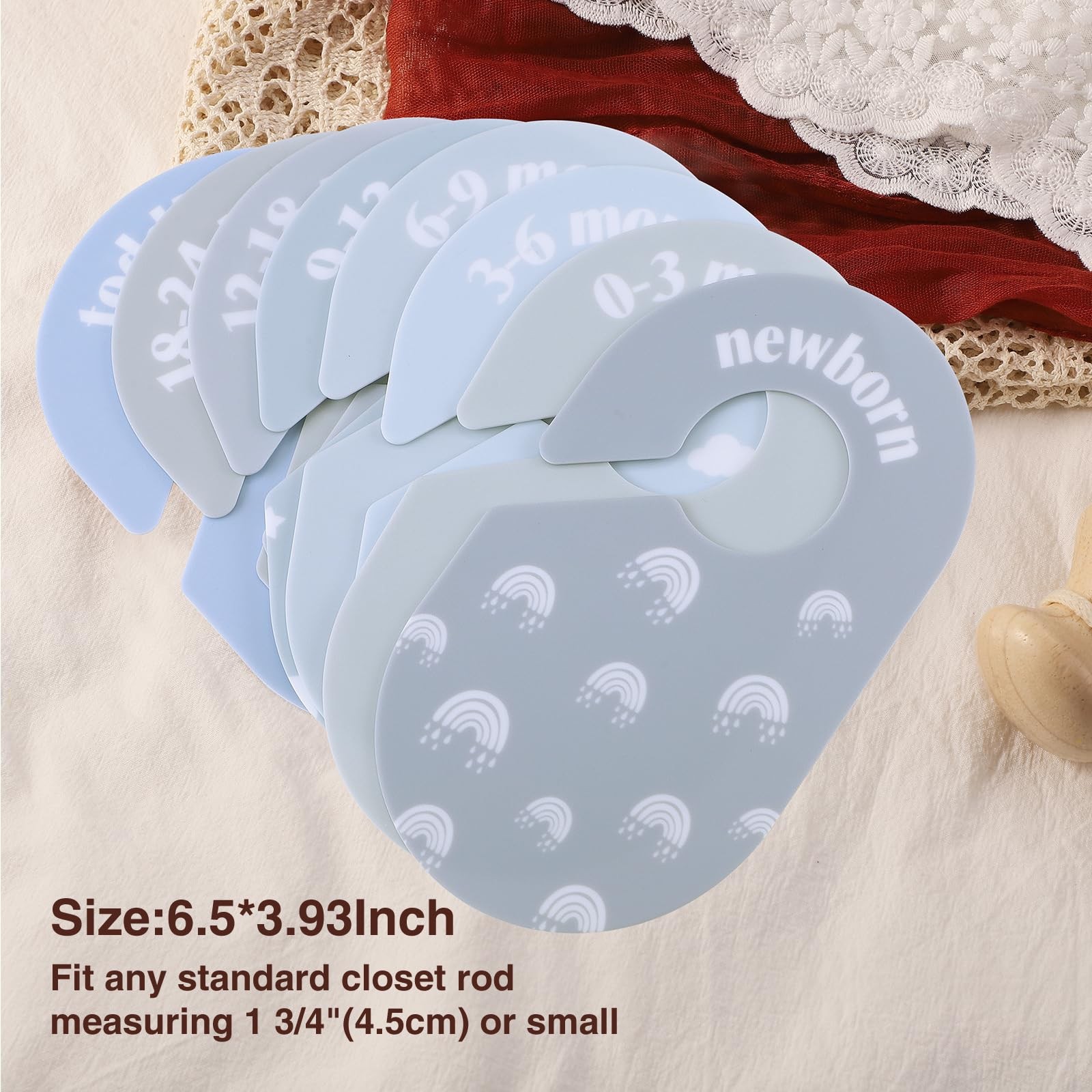 8 Pack Baby Closet Dividers, Nursery Organizer for Baby Clothes 0-24 Months B…