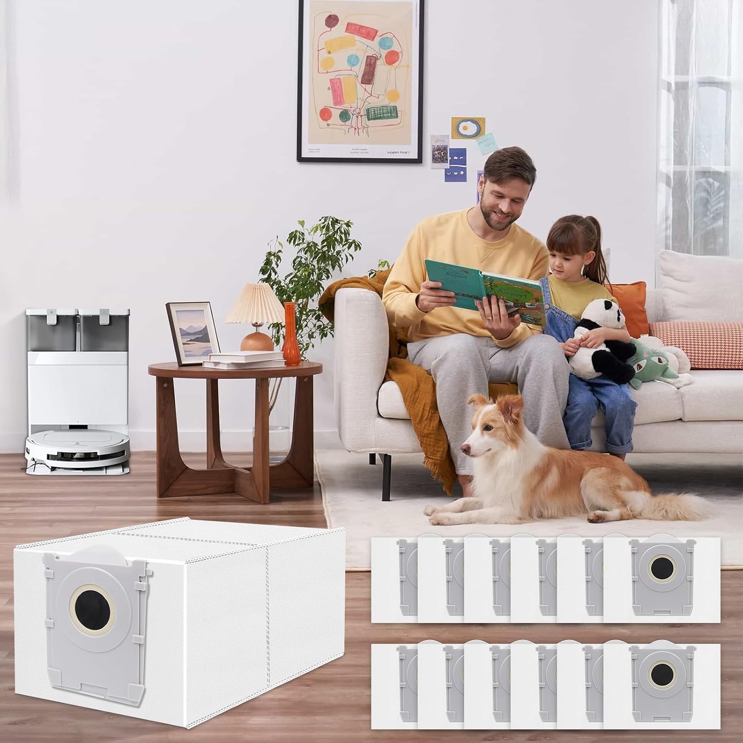 12 Pack Dust Bags Compatible with ECOVACS DEEBOT X9S X9 PRO X8 PRO OMNI T80S