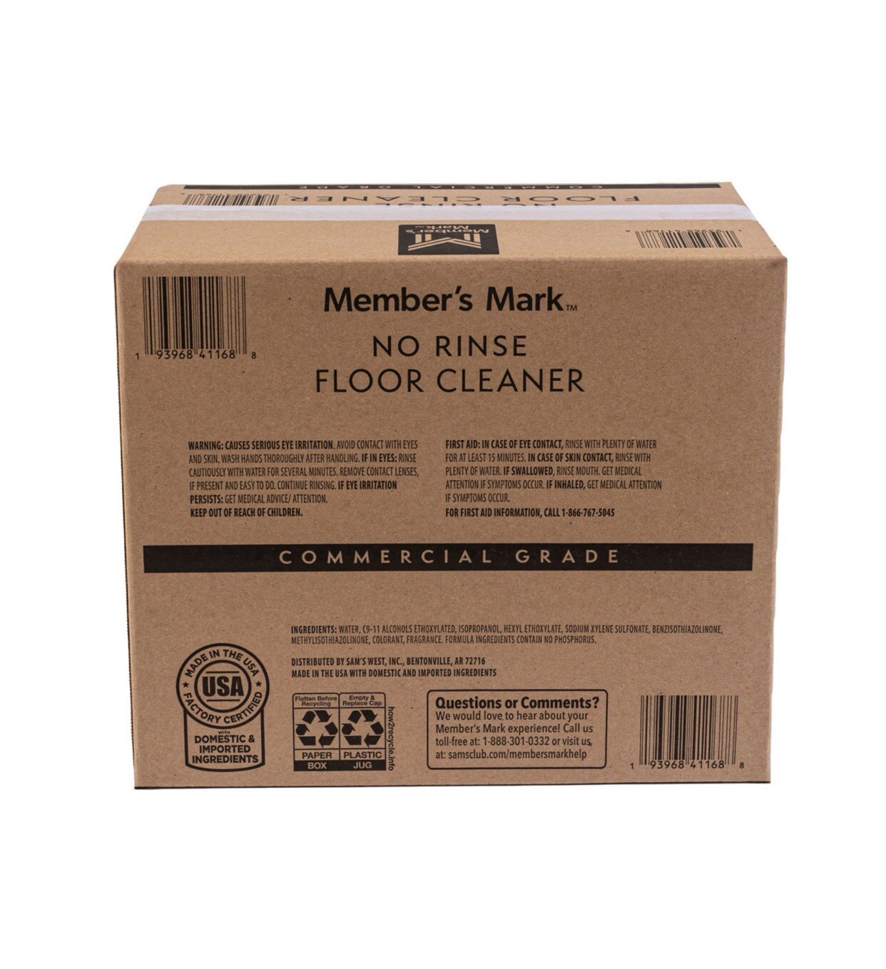 Member’s Mark Commercial No Rinse Floor Cleaner by ECOLAB ( 1 gal., 4 pk.)