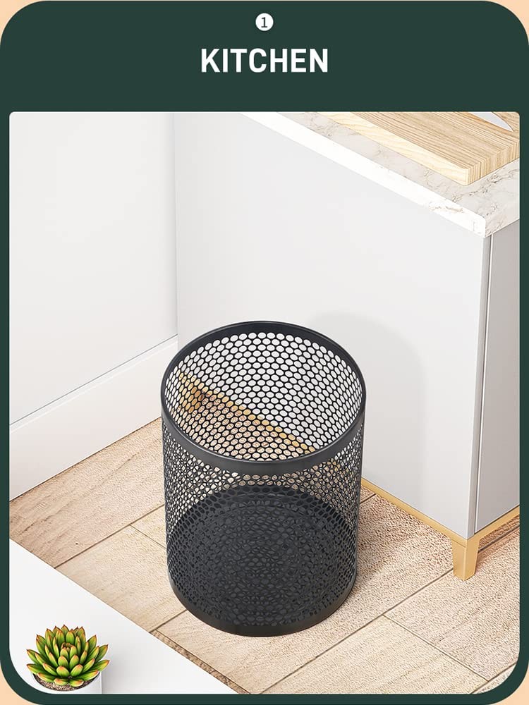 3.5 Gallon 12L Rainbow Mesh Stainless Steel Wastebasket Trash Can 11×10 In