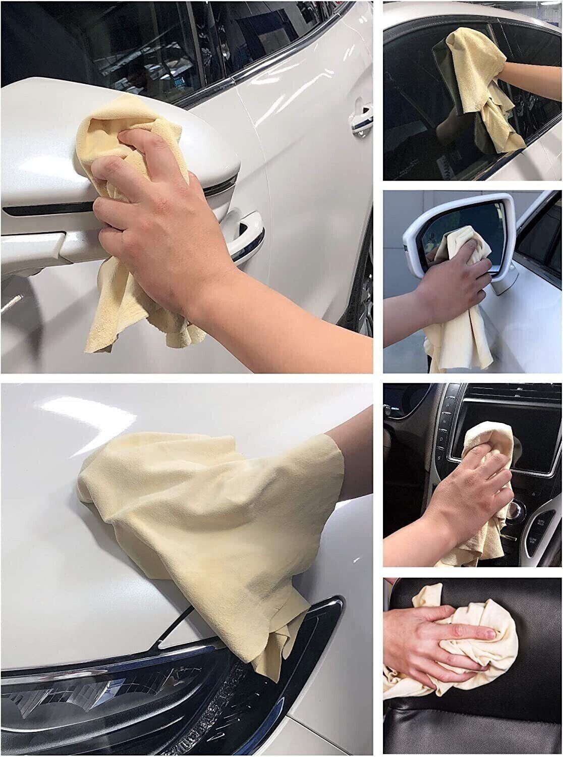 Natural Chamois Leather Car Cleaning Cloth Washing Absorbent Drying Shammy Towel
