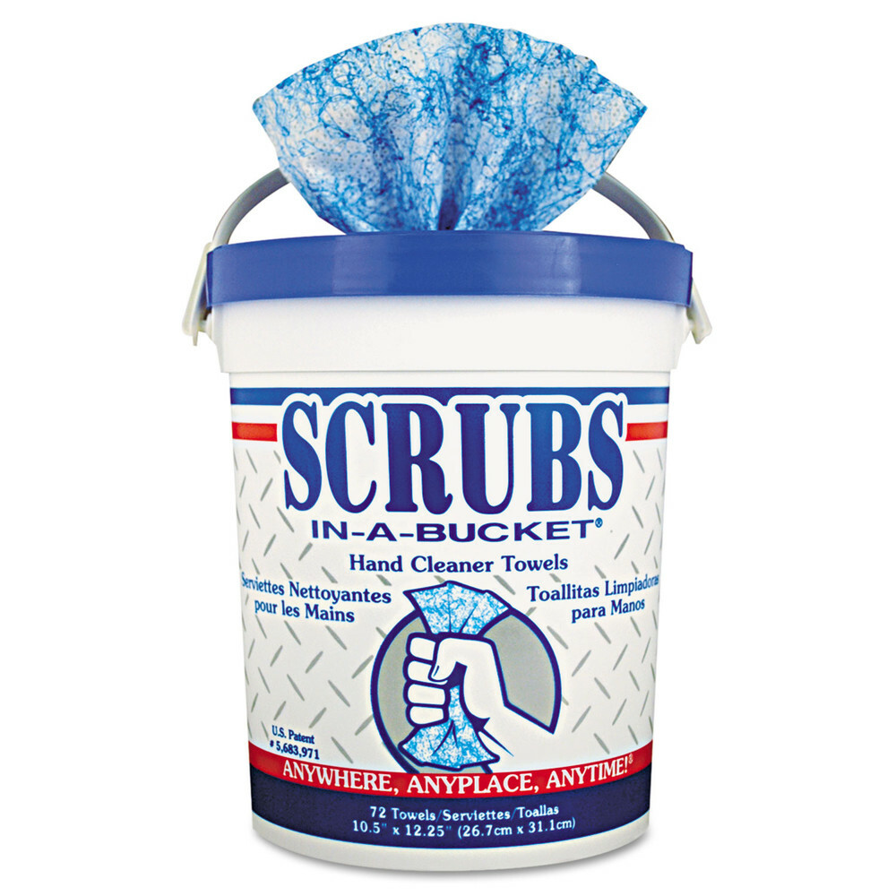 SCRUBS In-A-Bucket Hand Cleaner Towels (6/Carton) Blue/White, Citrus