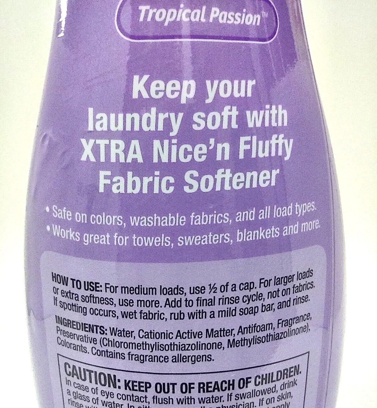 5x xtranice’n Fluffy Liquid Fabric Softener Tropical Passion 25 oz Ea =150 Loads