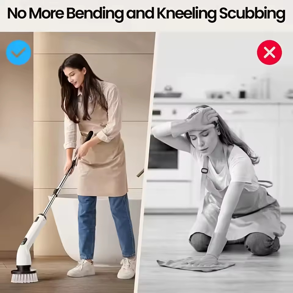 9 in 1 Electric Spin Scrubber Cordless USB Rechargeable Cleaning Brush Kit