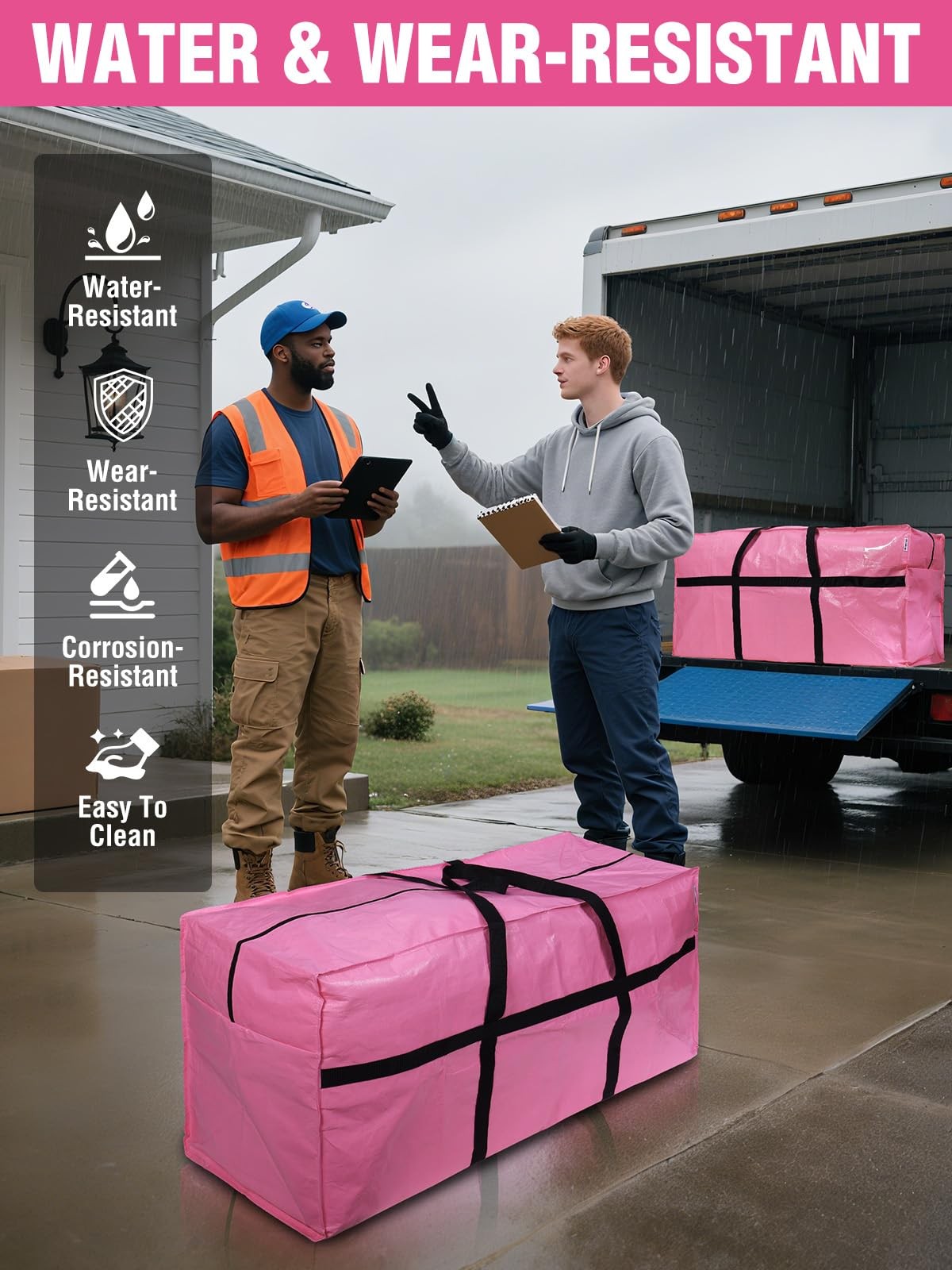 WORKPRO 66 Gallon Heavy-Duty Extra Large Moving Bags with Zippers Carry Handles