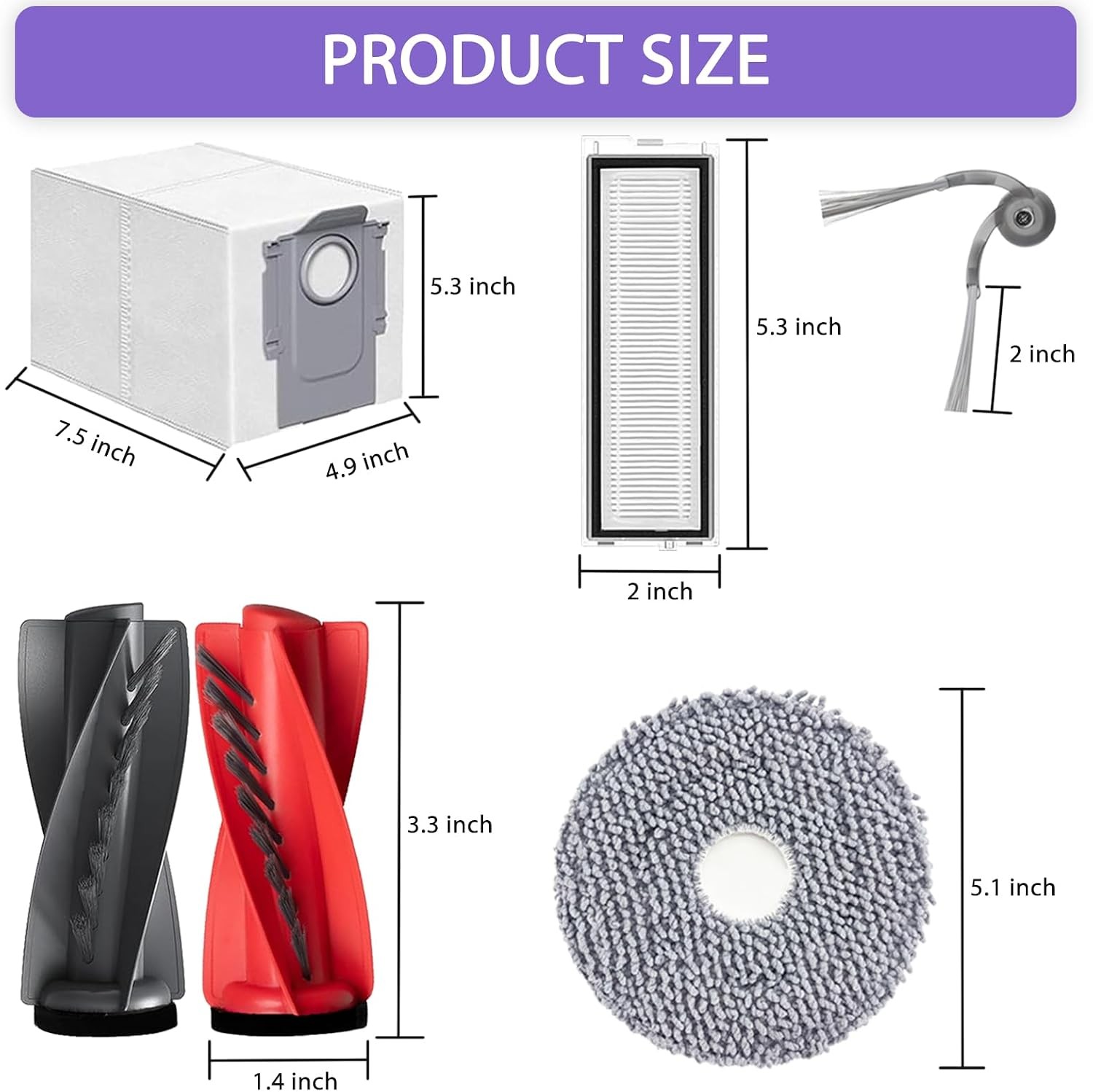 Qrevo S5V Replacement Accessories for Roborock Qrevo S5V Curv Curv S5X Qrevo