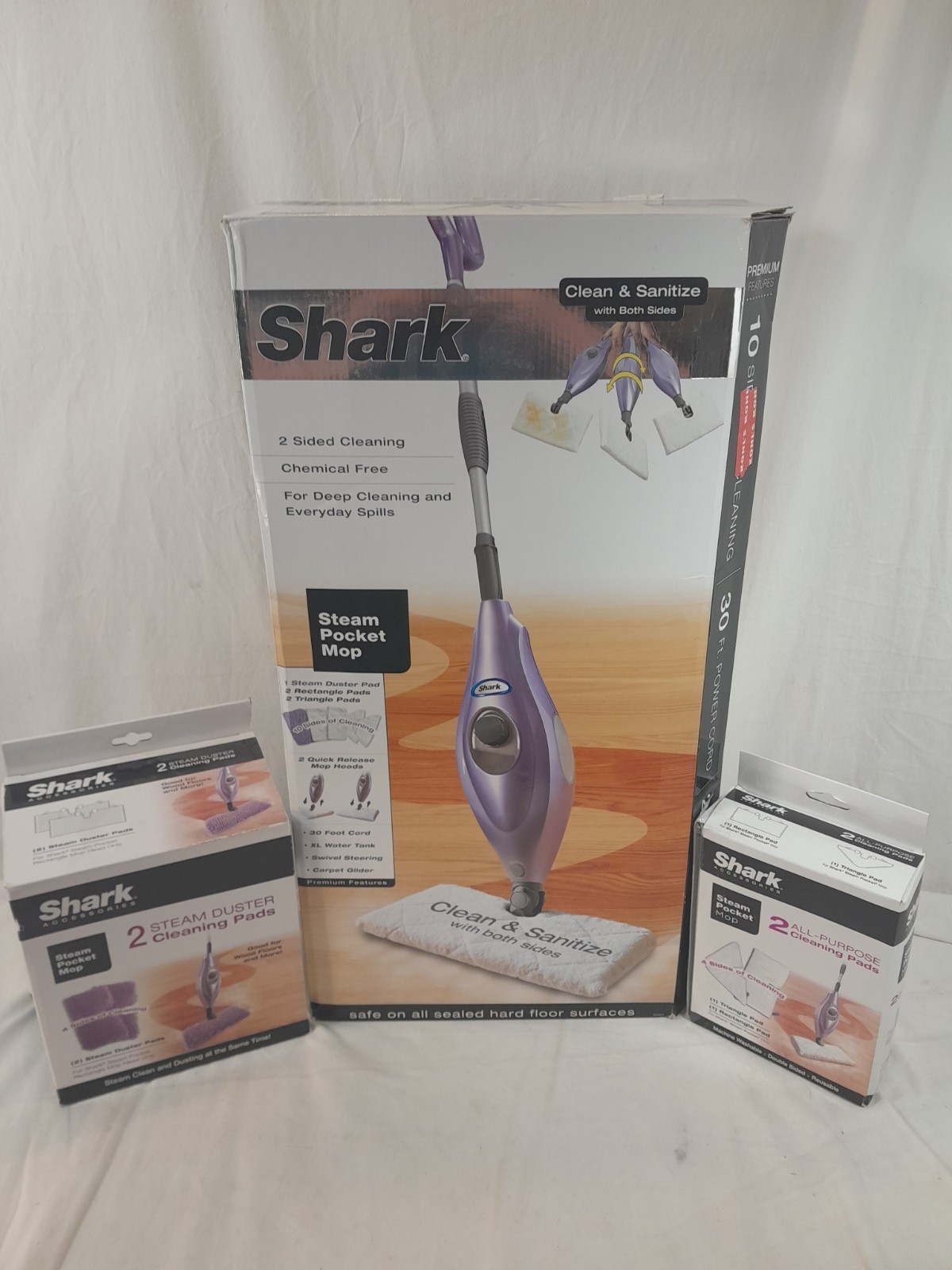 Shark S3501 Steam Pocket Mop Hard Floor Cleaner W/ Additional Pads-New Open Box