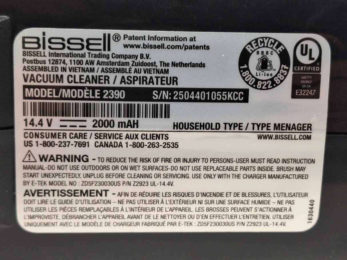 BISSELL Pet Hair Eraser 2390 Replacement Motor Body Only OEM