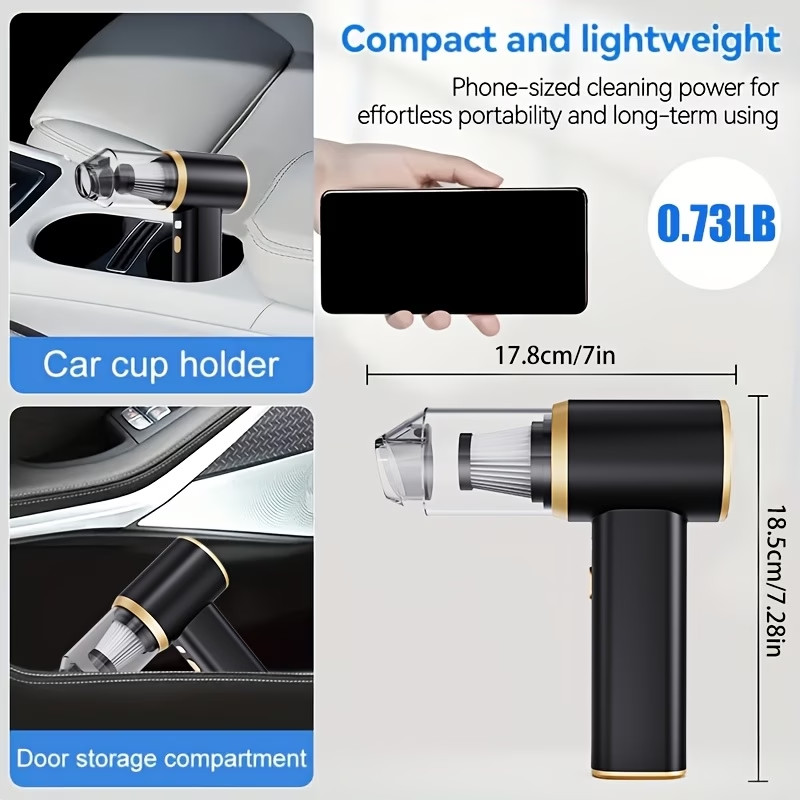 Portable Handheld Vacuum Cleaner Mini Car Vacuum Powerful USB Charging 5KPa