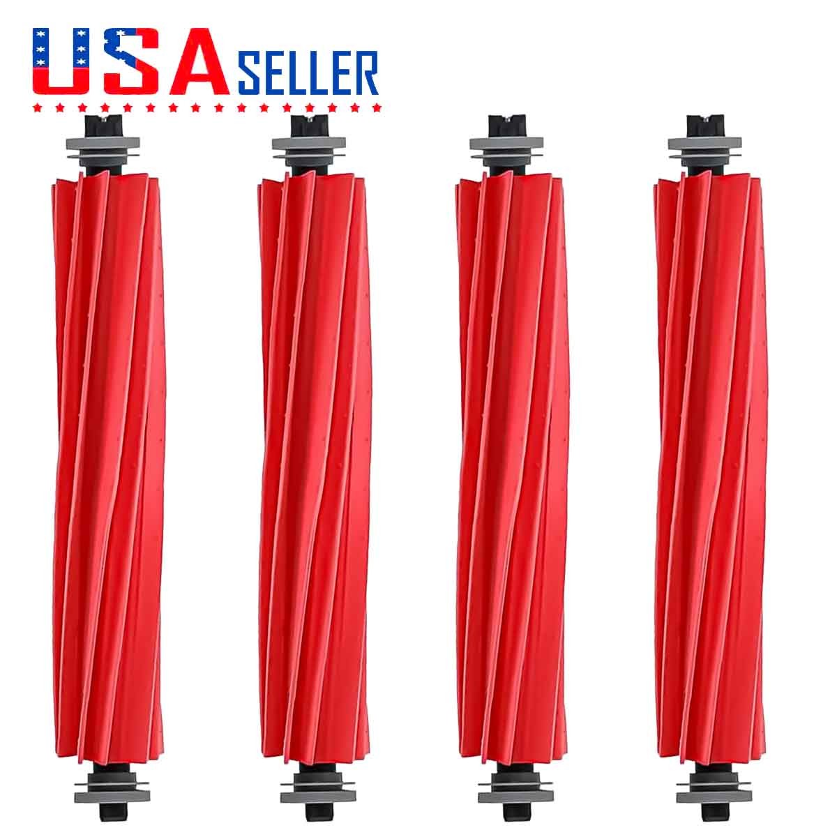 4 Pack Main Brushe Replacement for Roborock Qrevo S/MaxV/Pro/Plus Vacuum Cleaner