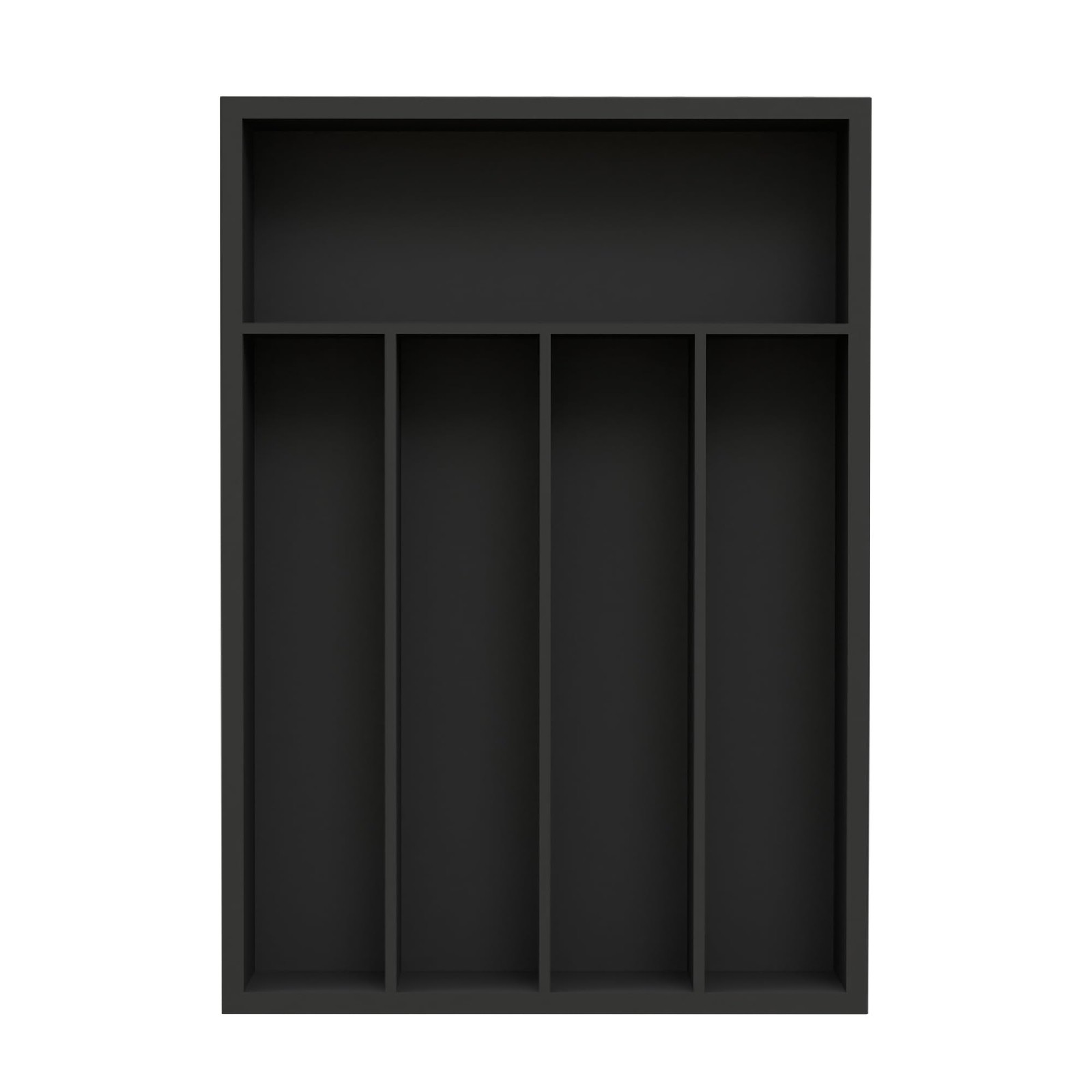Unibambou Bamboo Kitchen Drawer Organizer – 10 x 14 Inch (5 Slots), Black